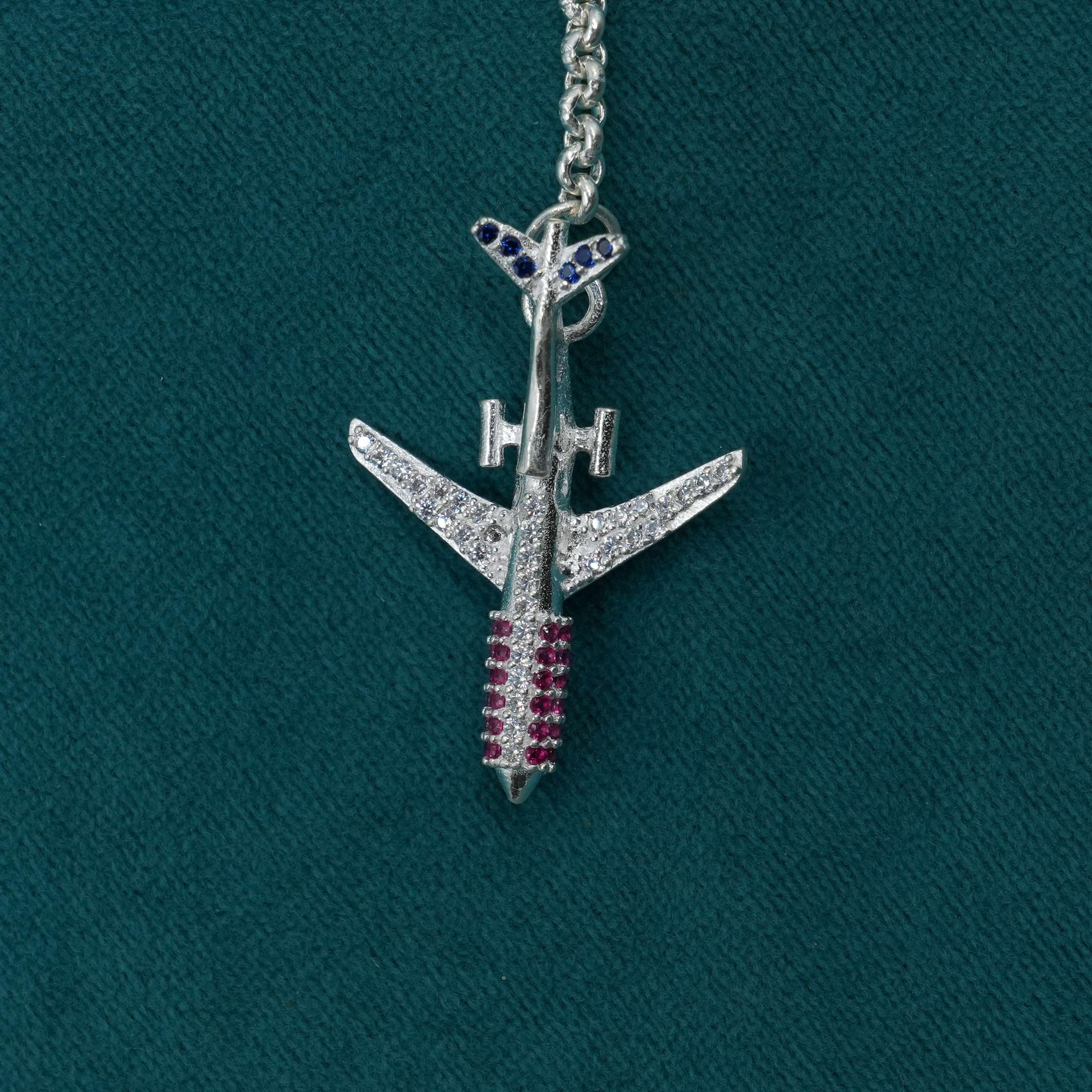 Silver Airplane Keychain