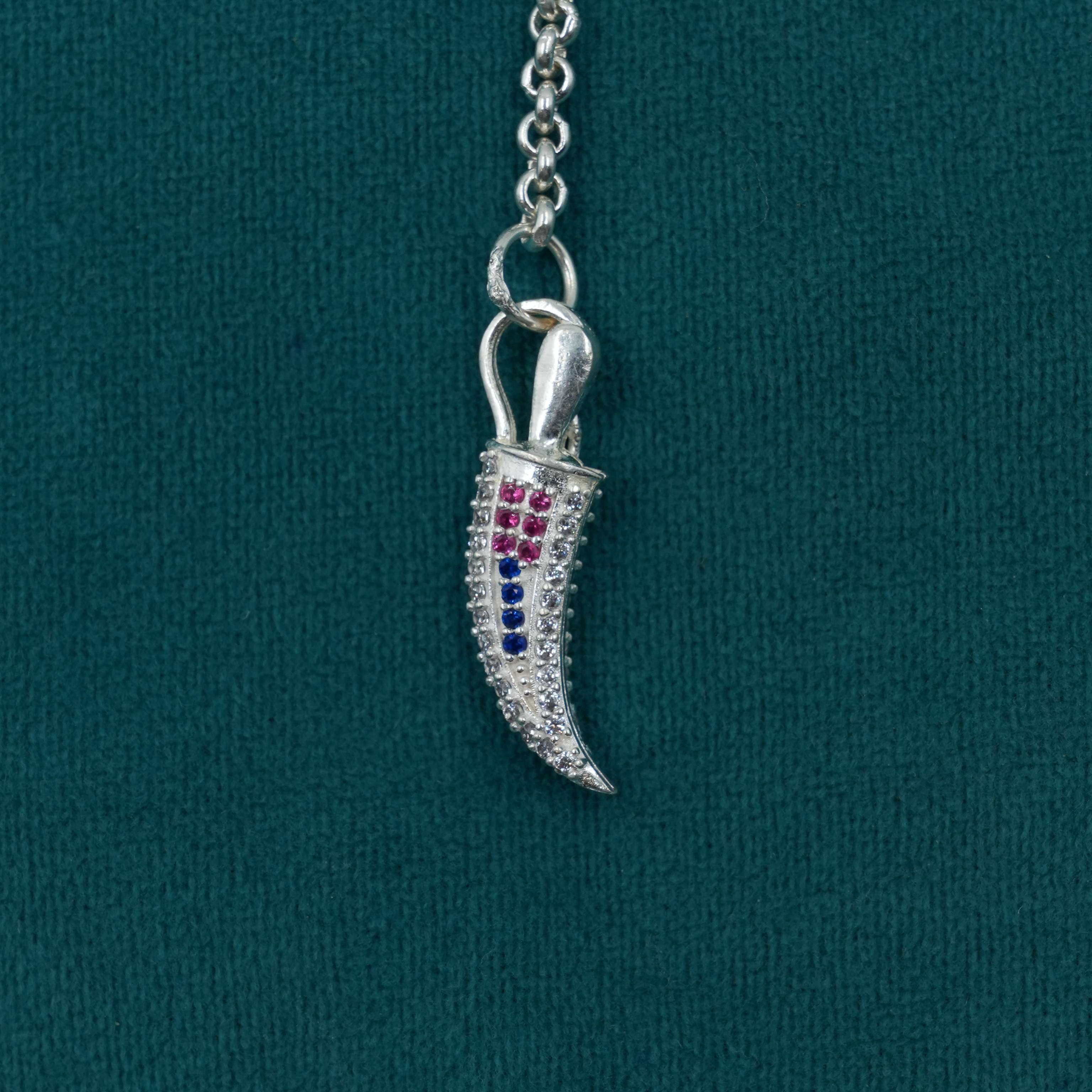 Silver Knife Keychain