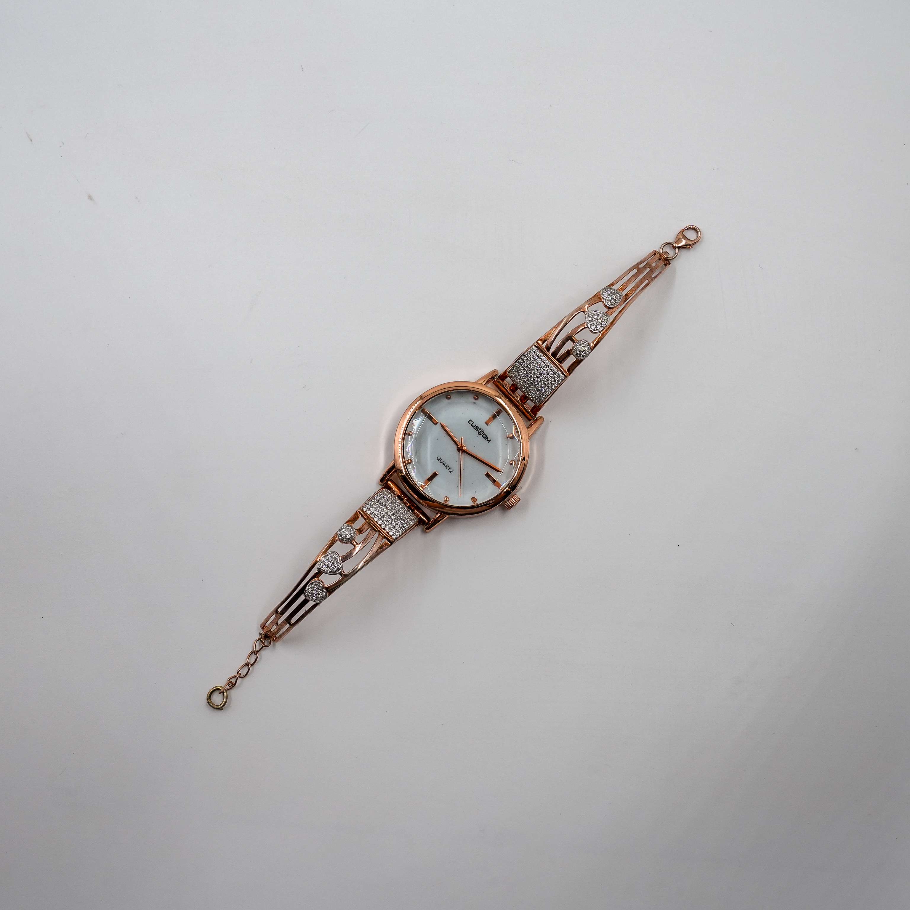 Ved Jewellers - Rose Gold Crystal Bracelet Watch