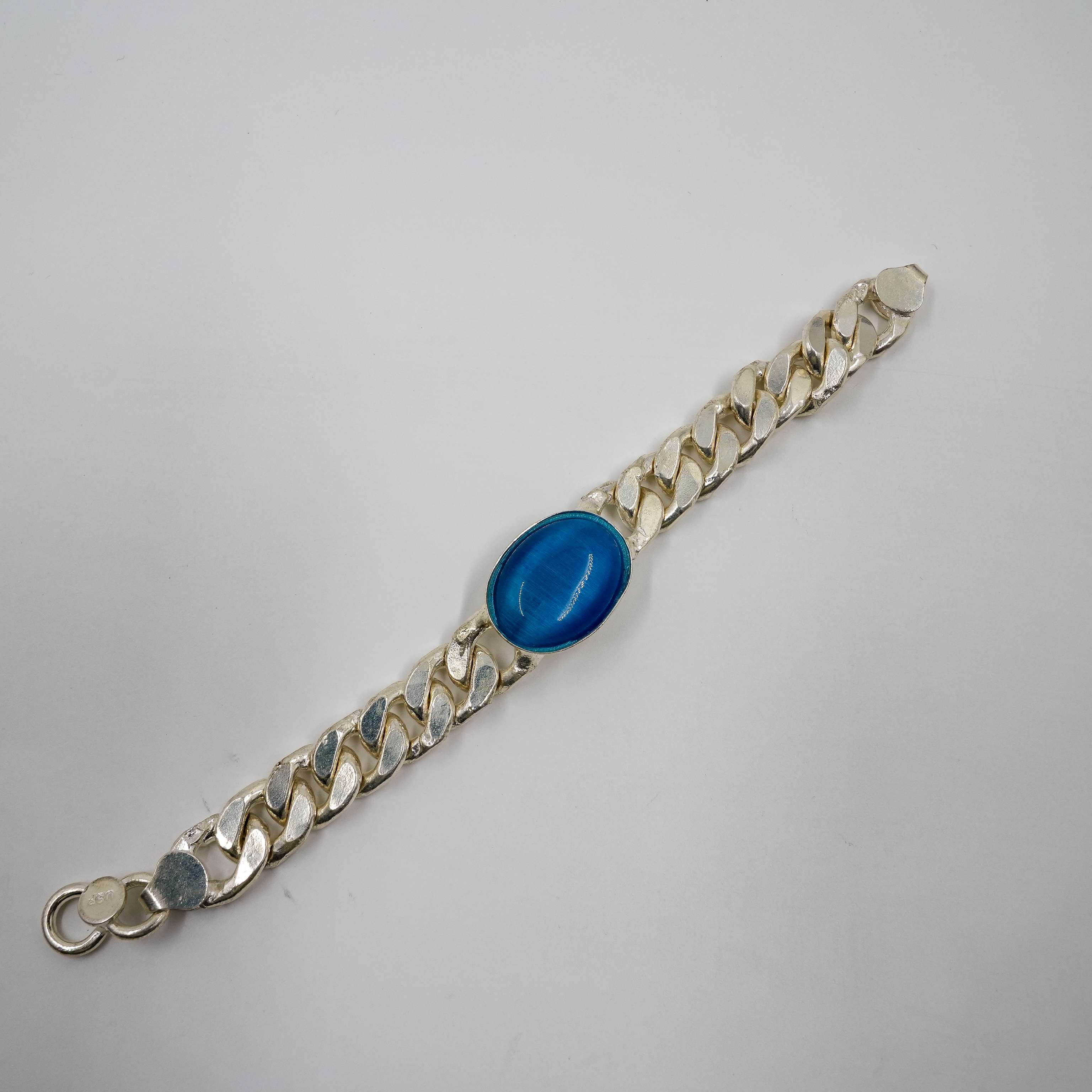 Ved Jewellers - Silver Blue Gem Bracelet