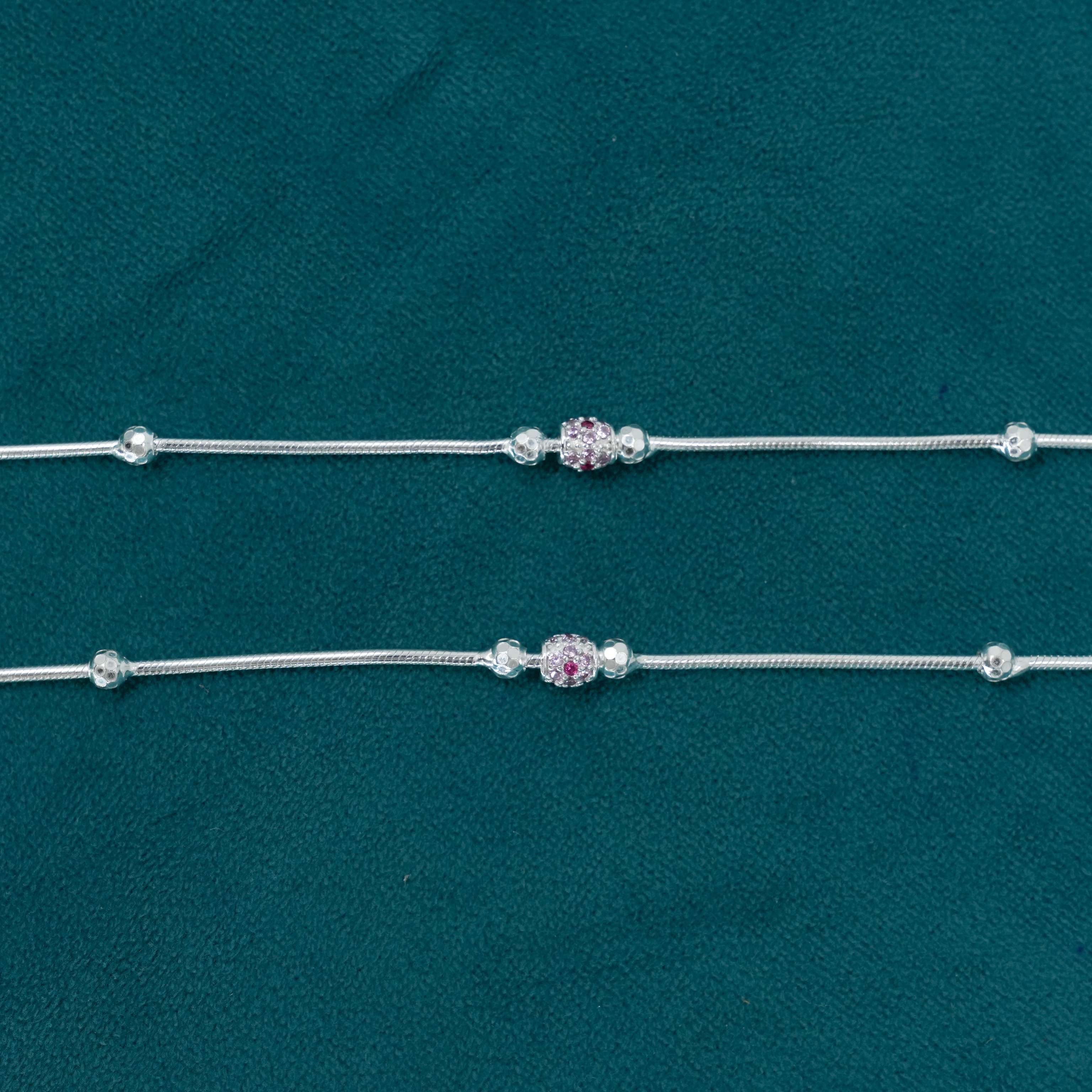 Silver Beaded Payal