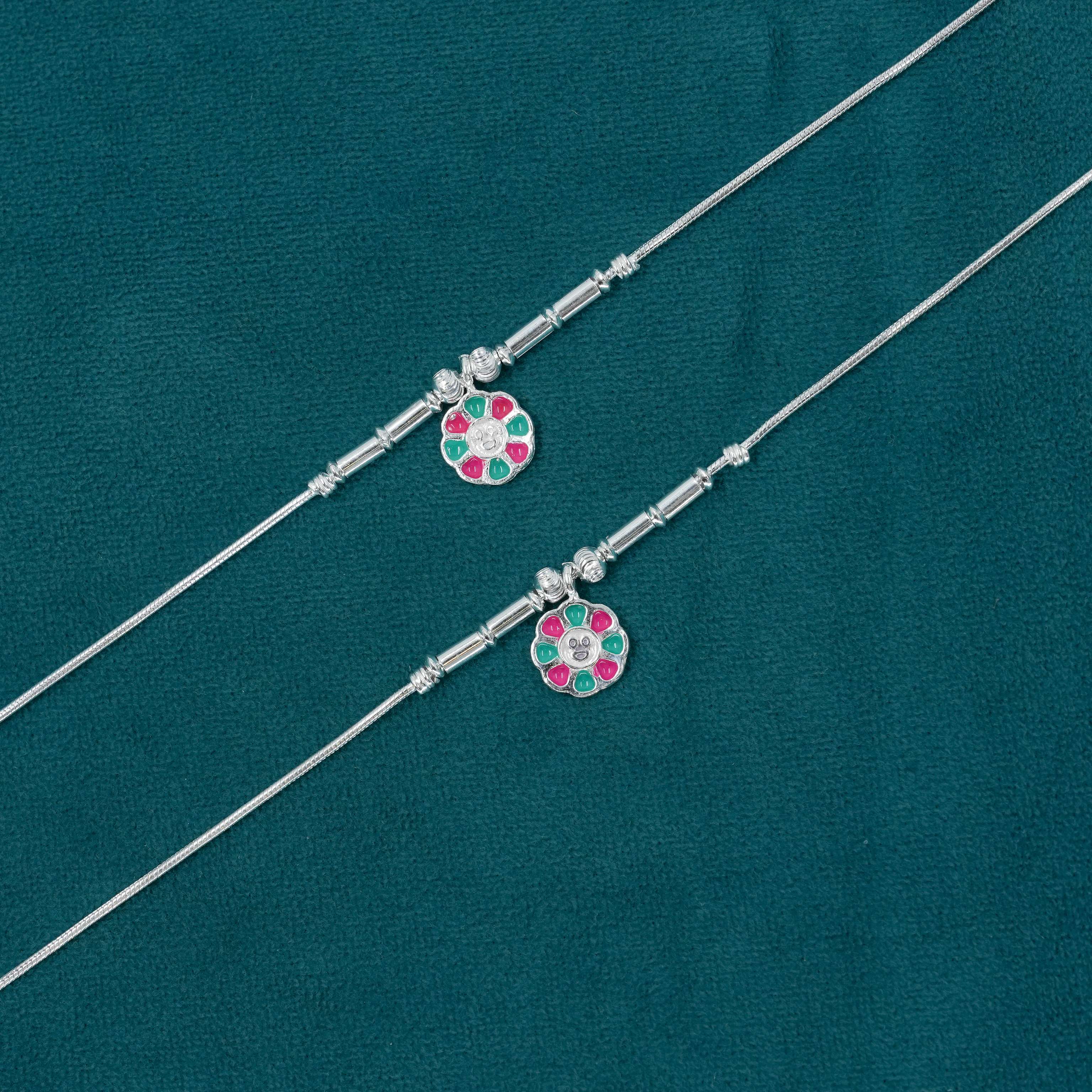 Ved Jewellers - Silver Charm Anklets