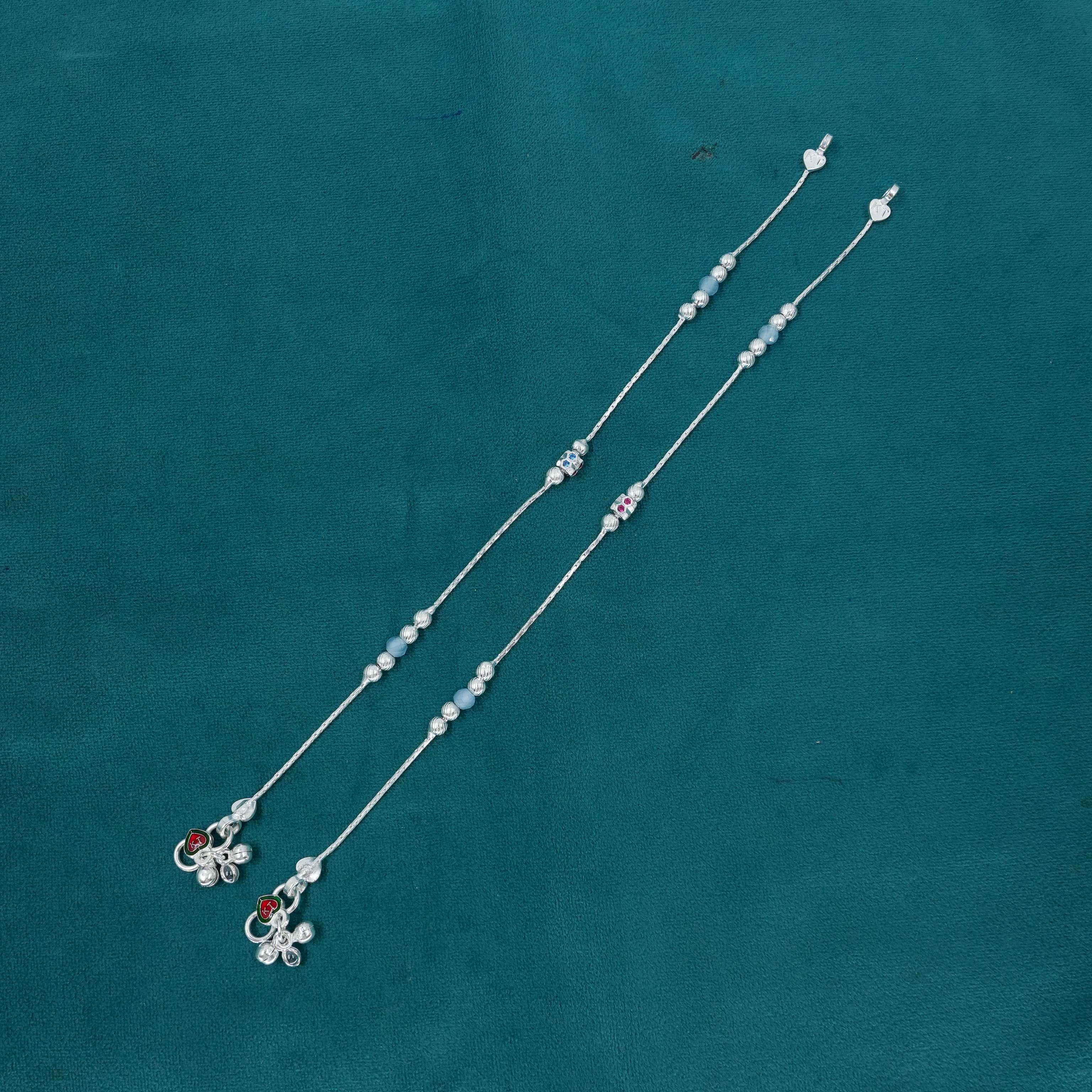 Ved Jewellers - Silver Flower Anklets