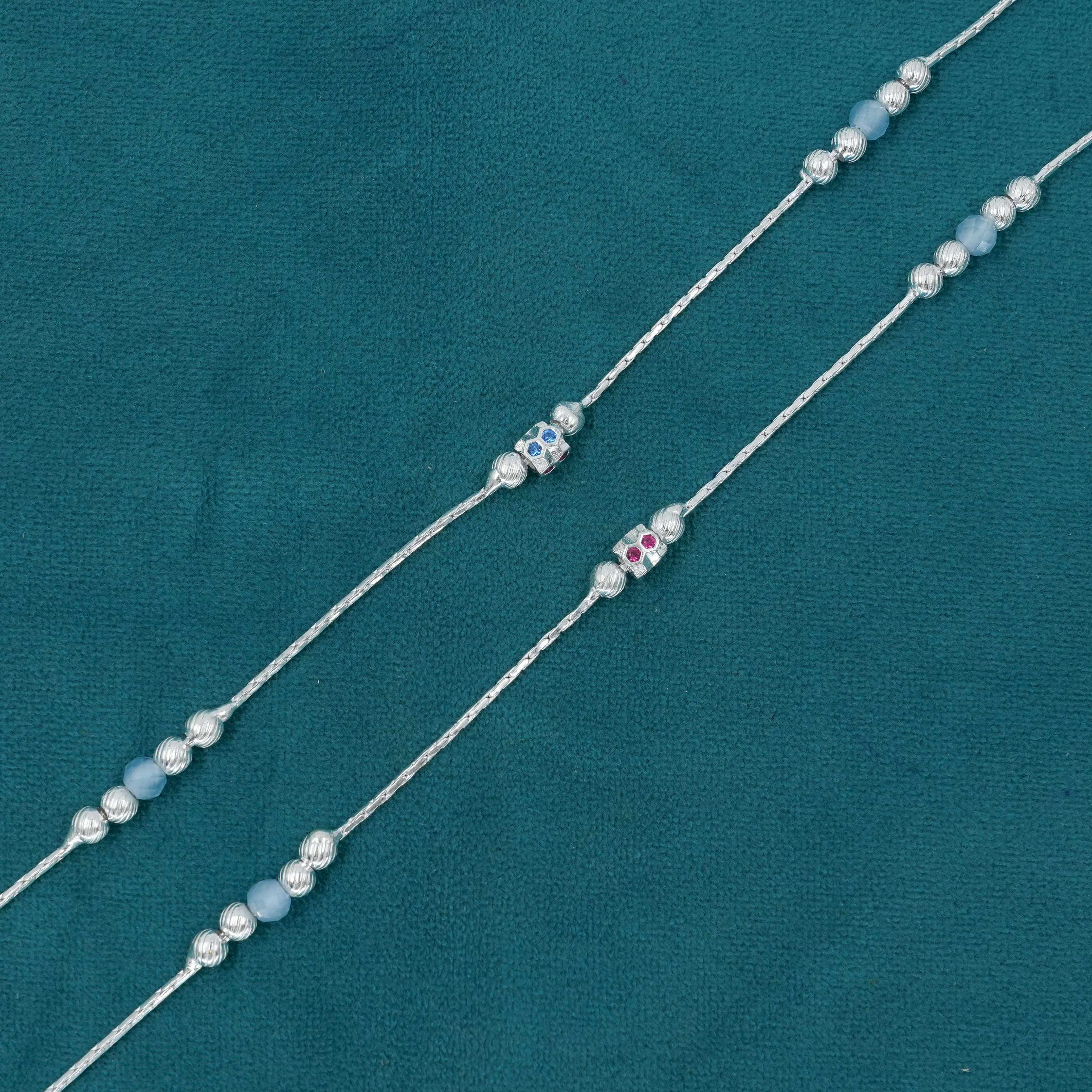 Ved Jewellers - Silver Flower Anklets