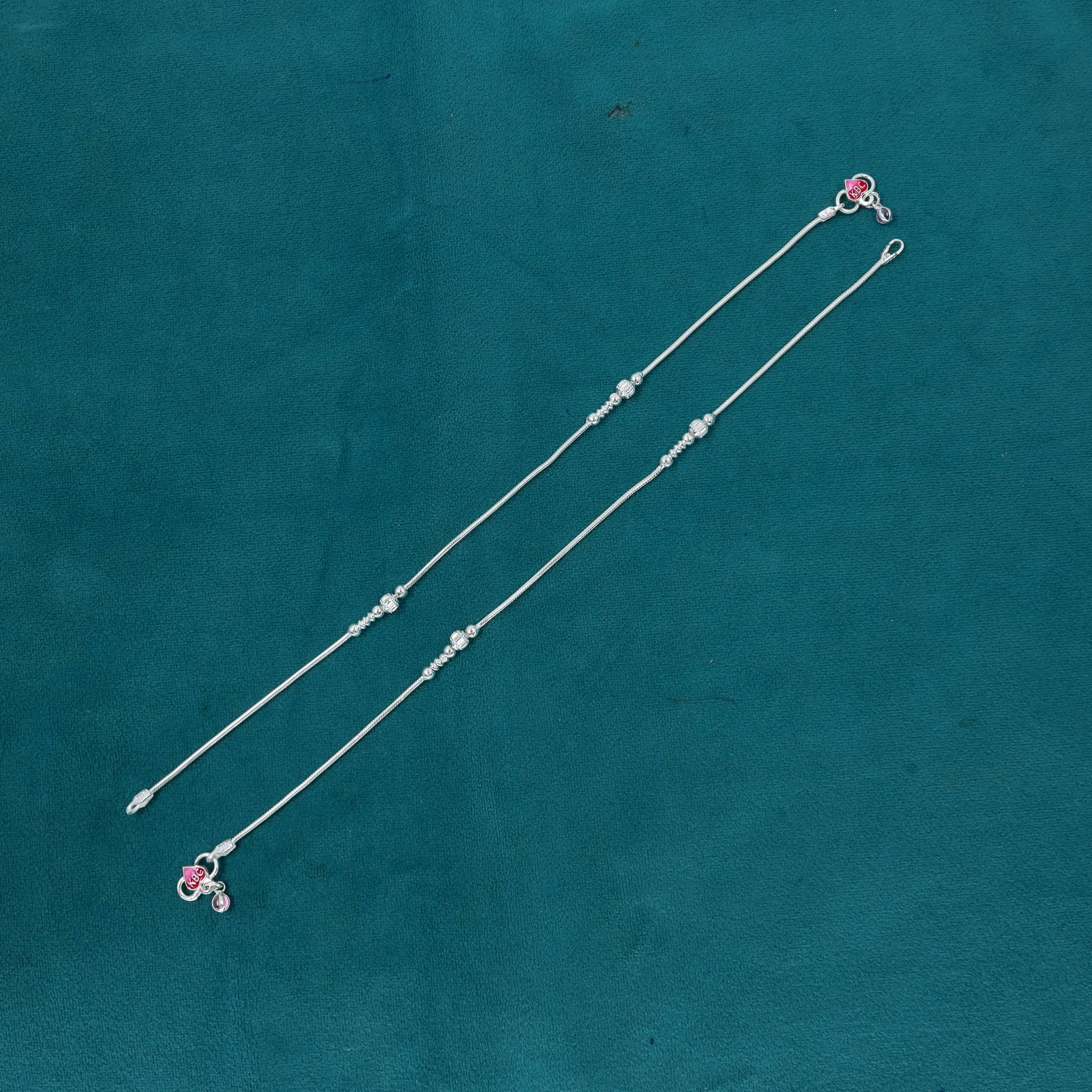 Ved Jewellers - Silver Heart Anklets