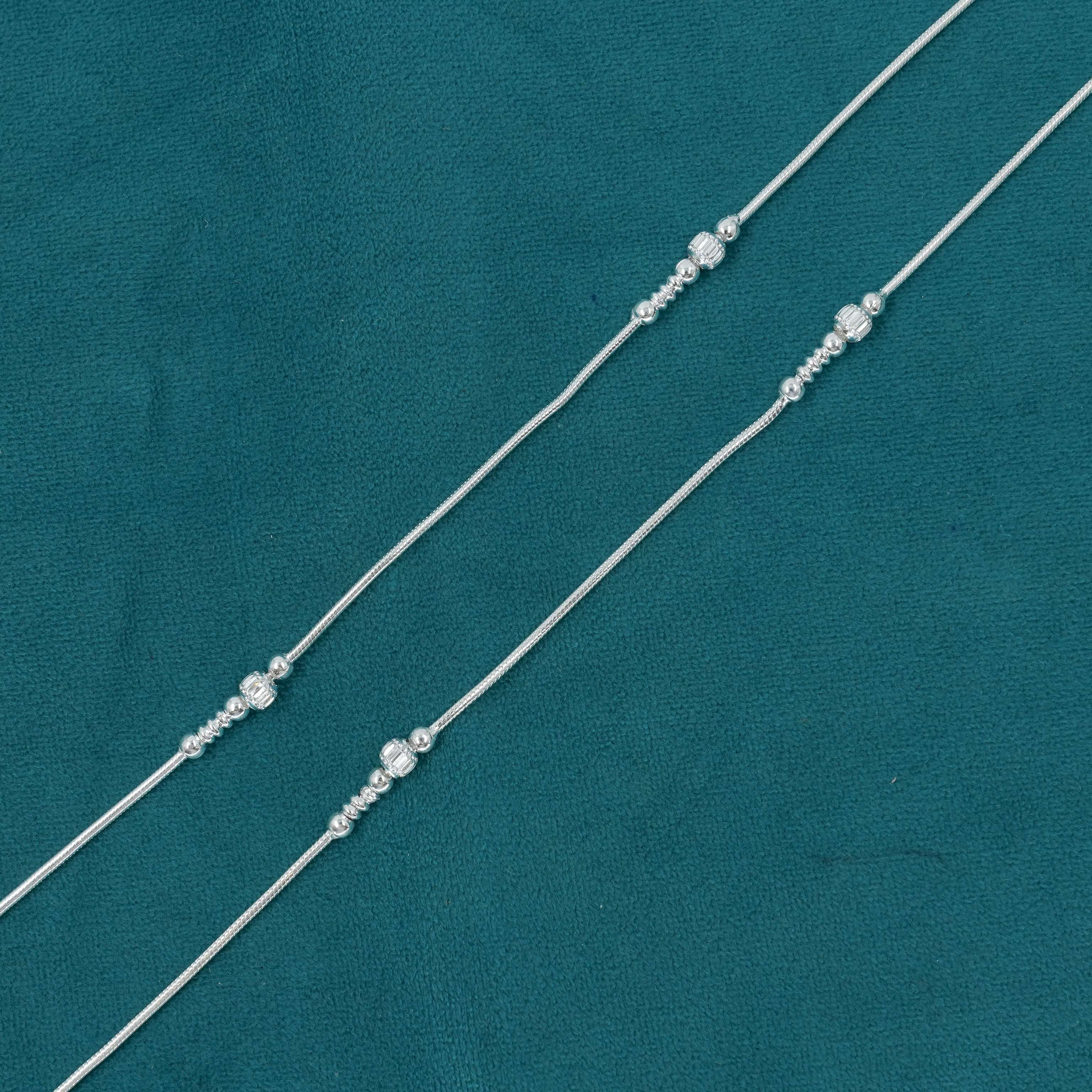 Ved Jewellers - Silver Heart Anklets