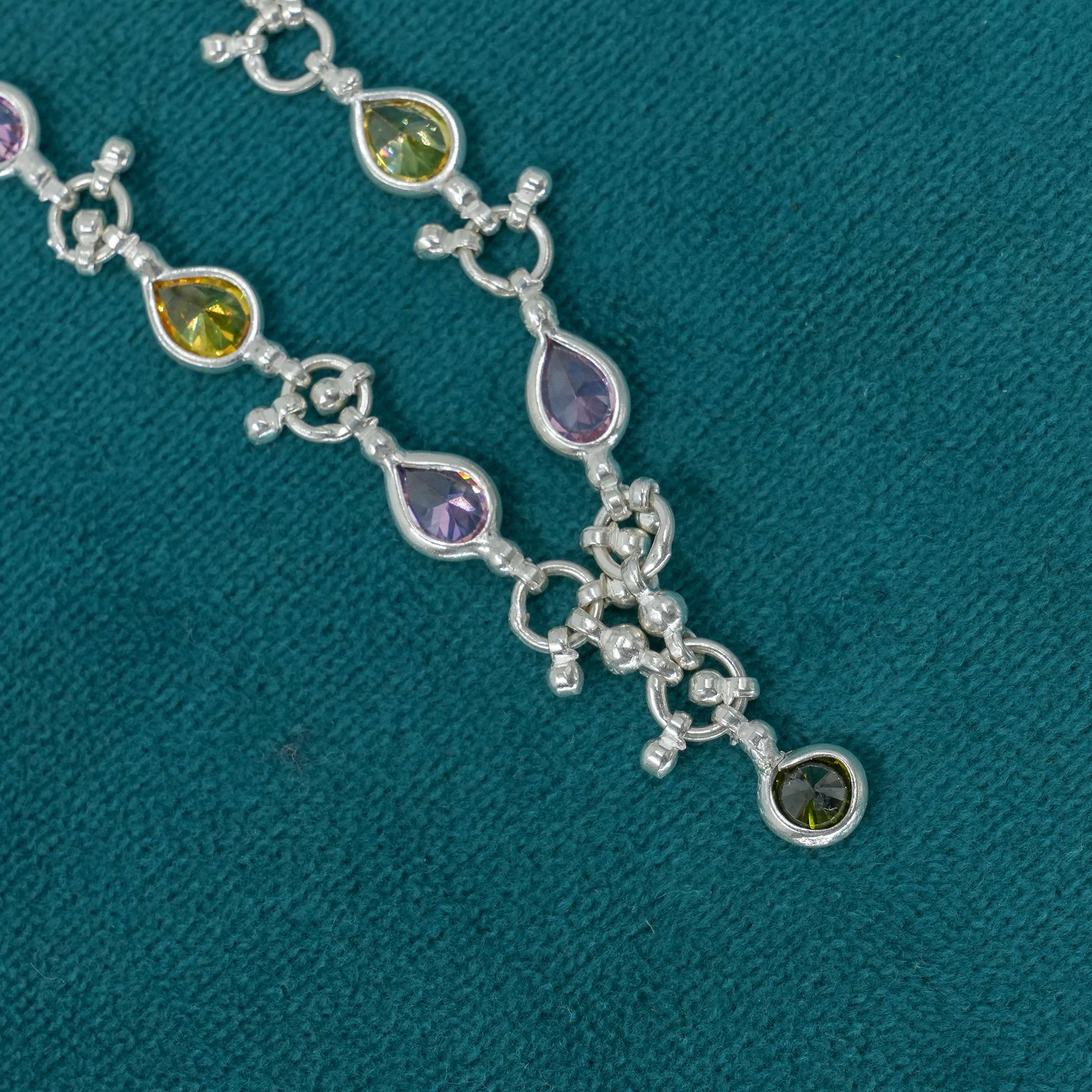 Ved Jewellers - Silver Amethyst Drop Bracelet