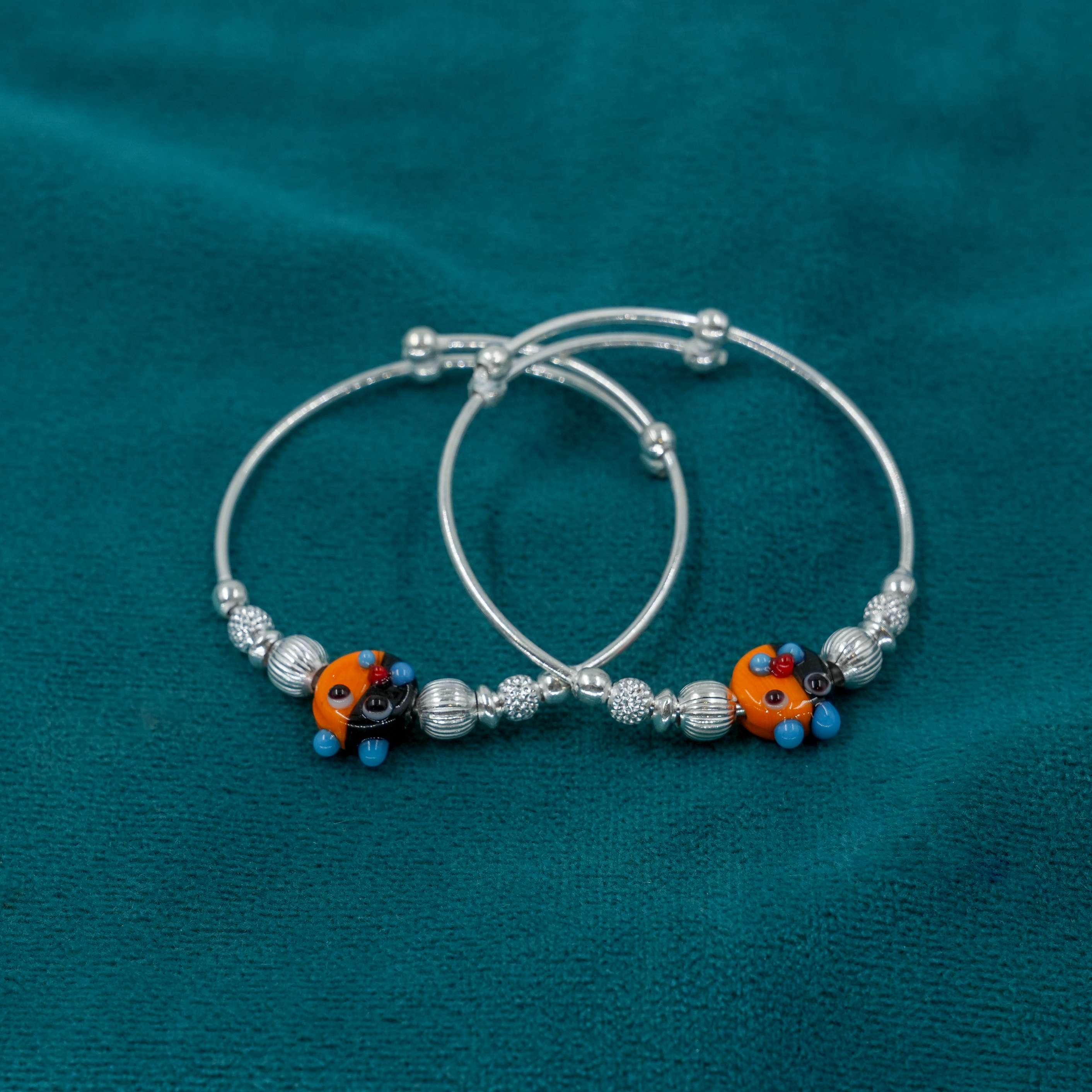 Ved Jewellers - Silver Ladybug Bangles
