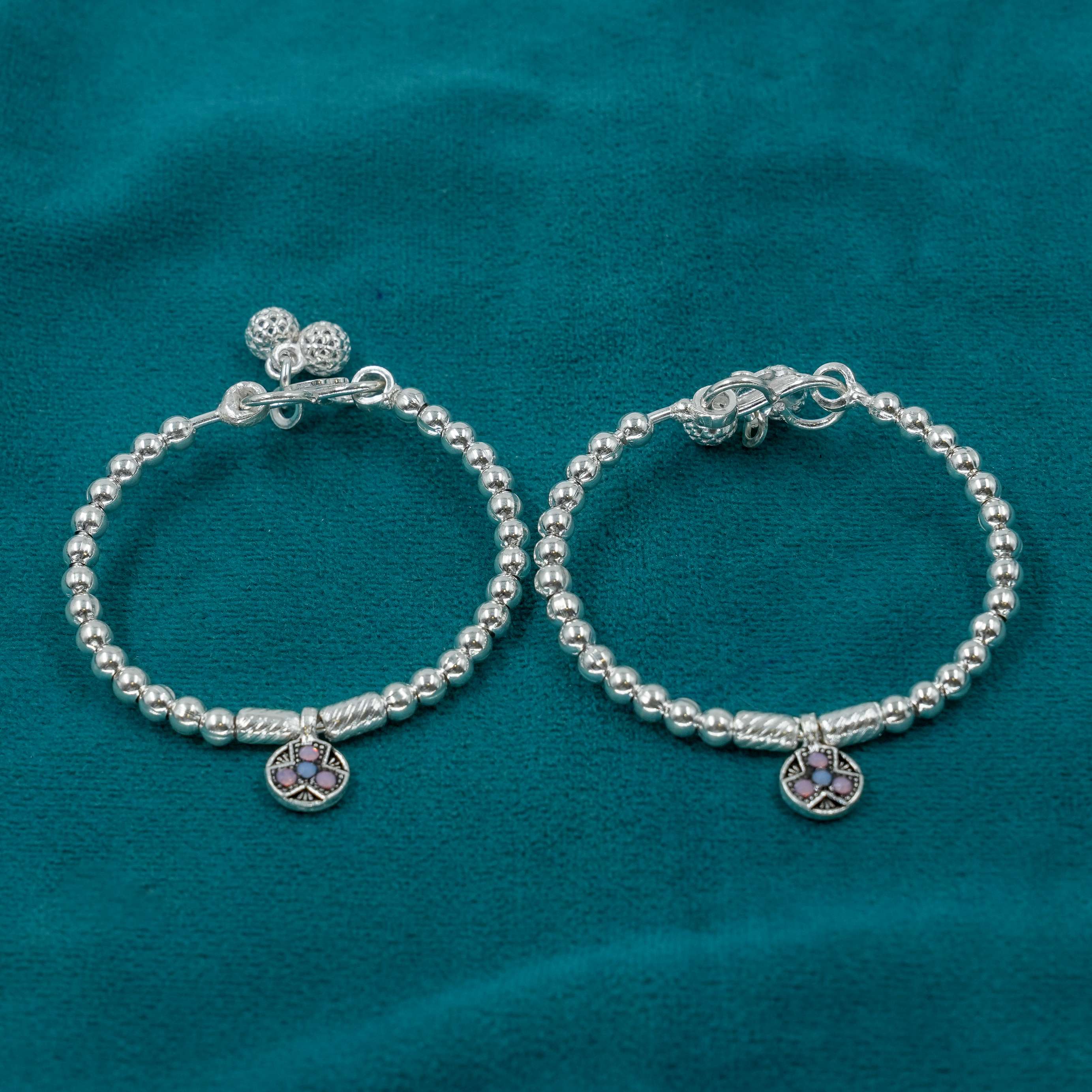 Ved Jewellers - Silver Ball Payal