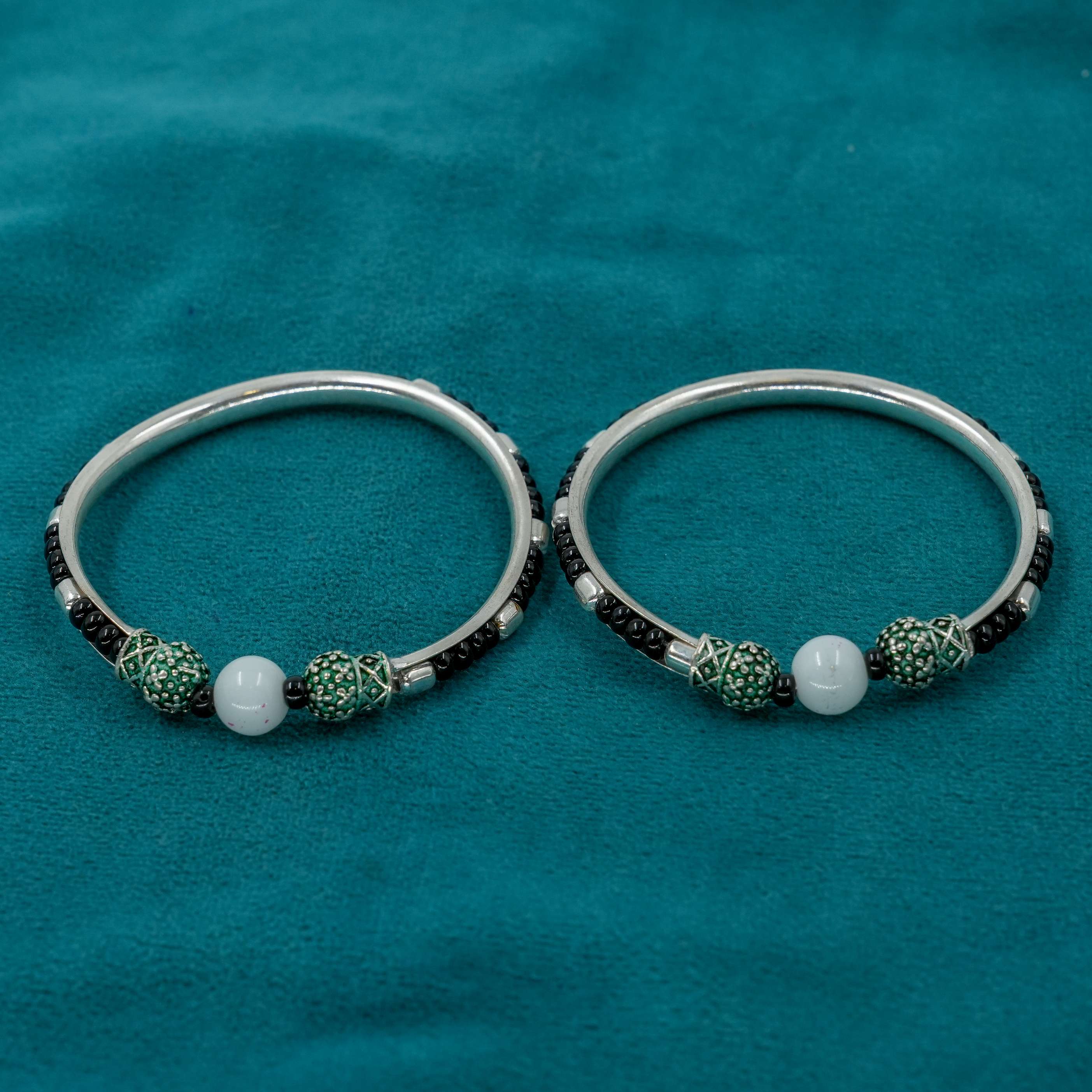 Ved Jewellers - Silver Beaded Kada