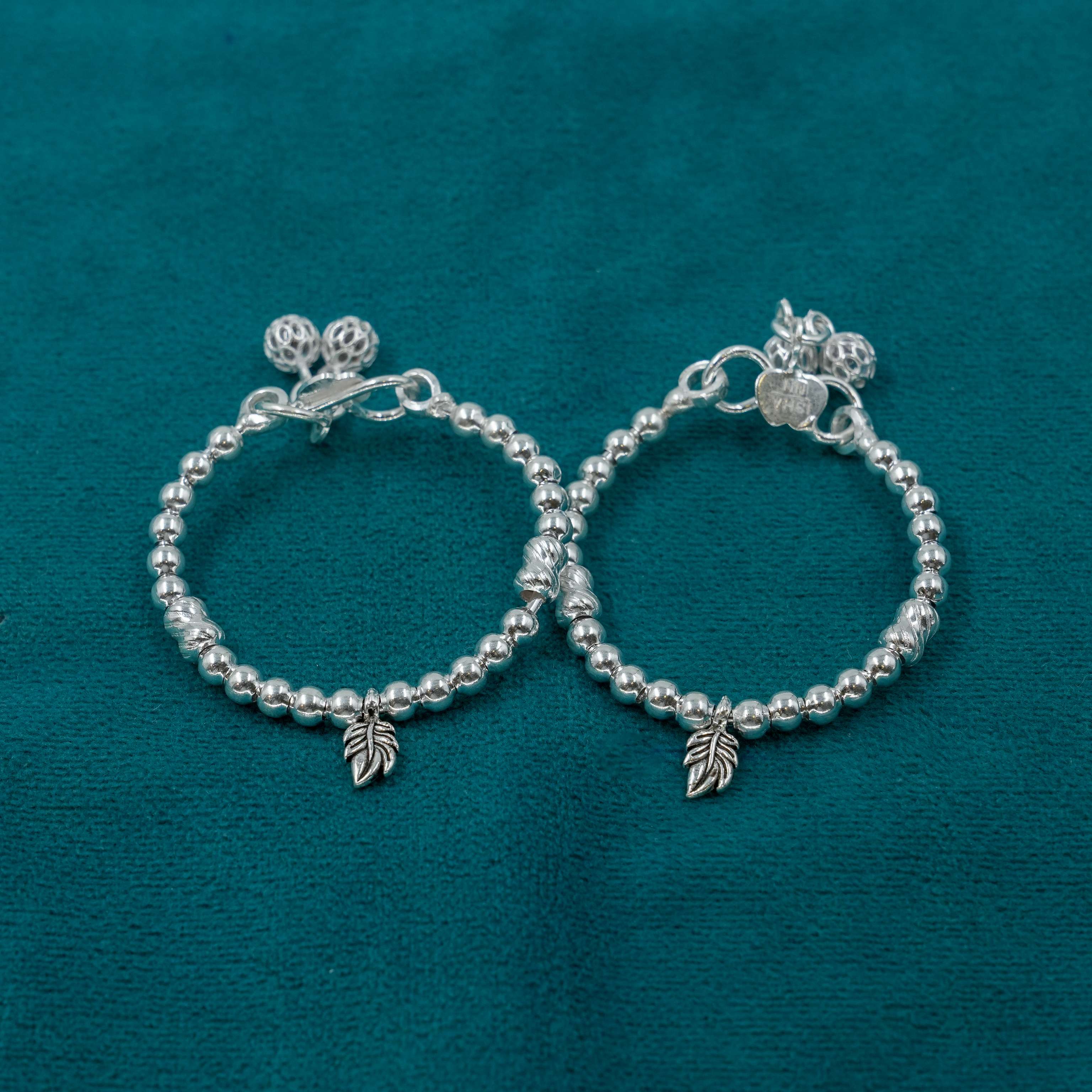 Ved Jewellers - Silver Leaf Anklets