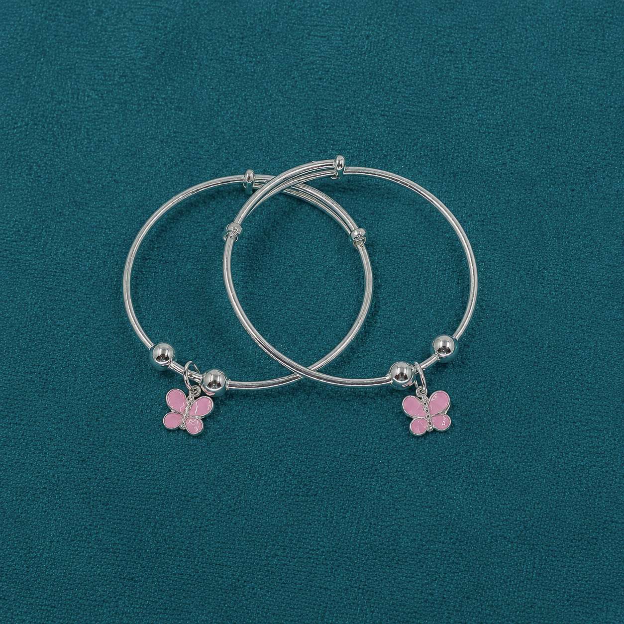 Ved Jewellers - Silver Butterfly Baby Kada
