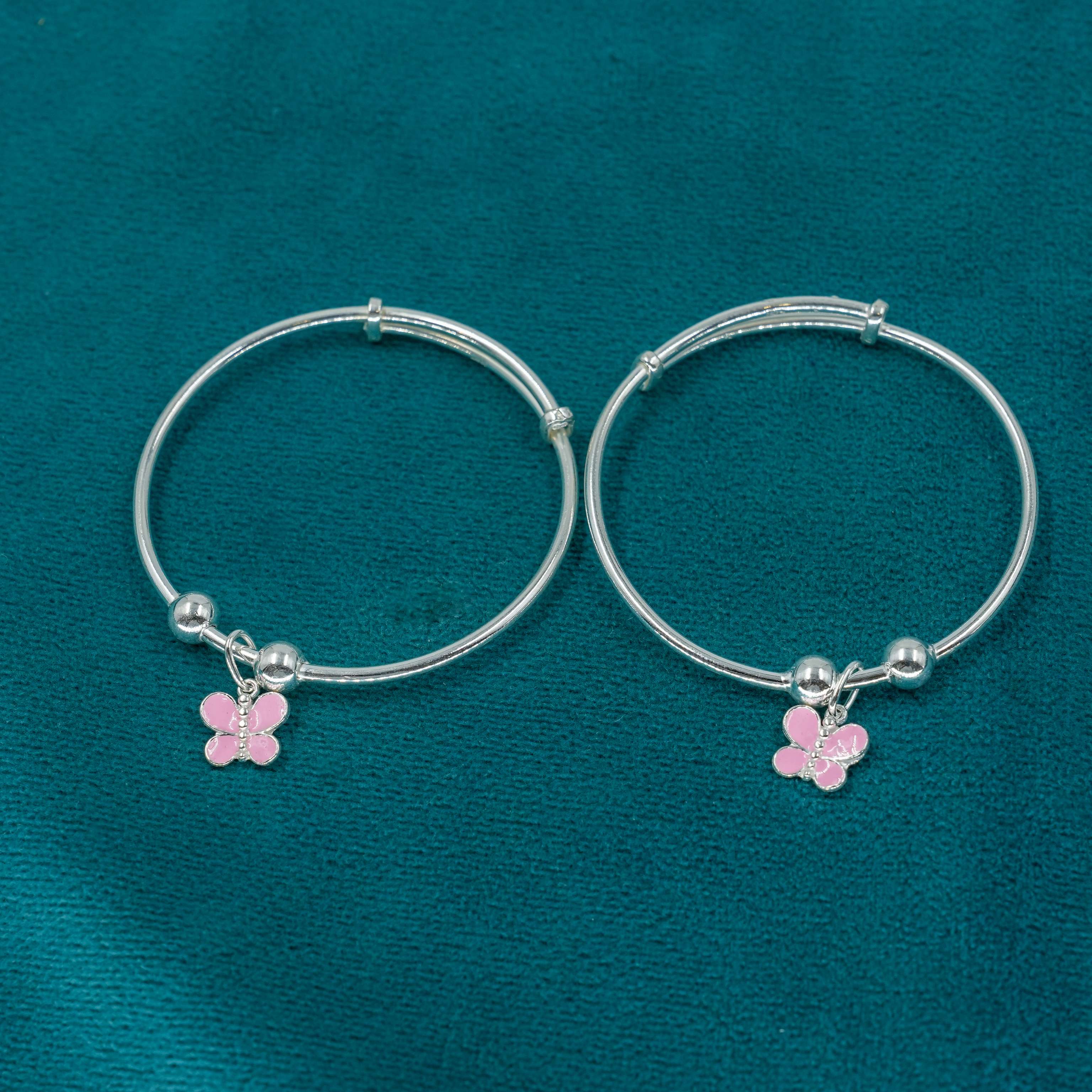 Ved Jewellers - Silver Butterfly Baby Kada