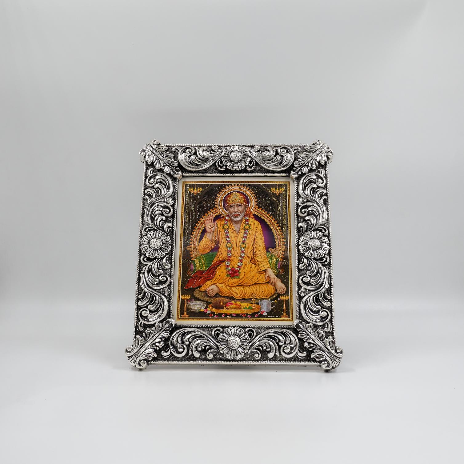 Ved Jewellers - Silver Sai Baba Frame