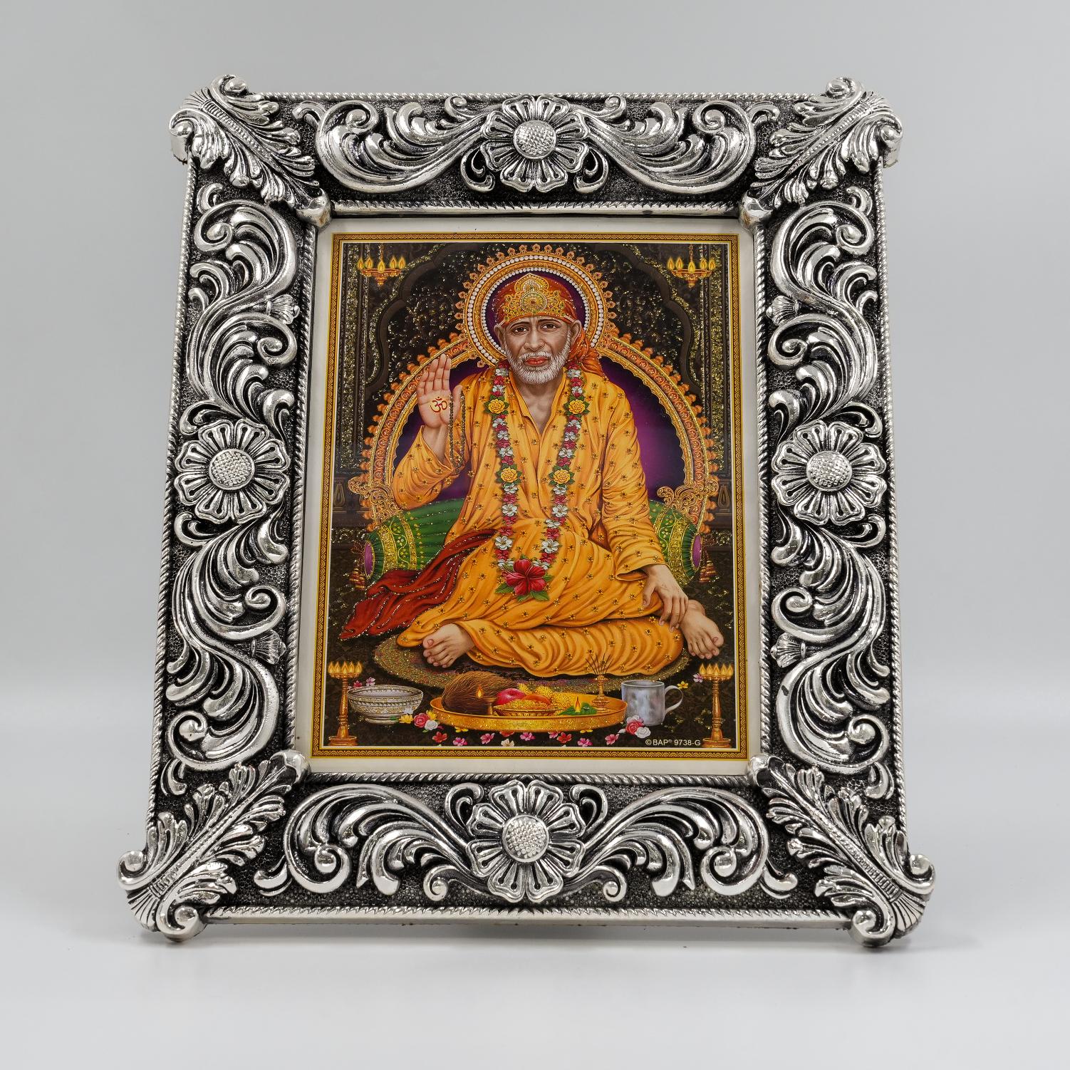Ved Jewellers - Silver Sai Baba Frame