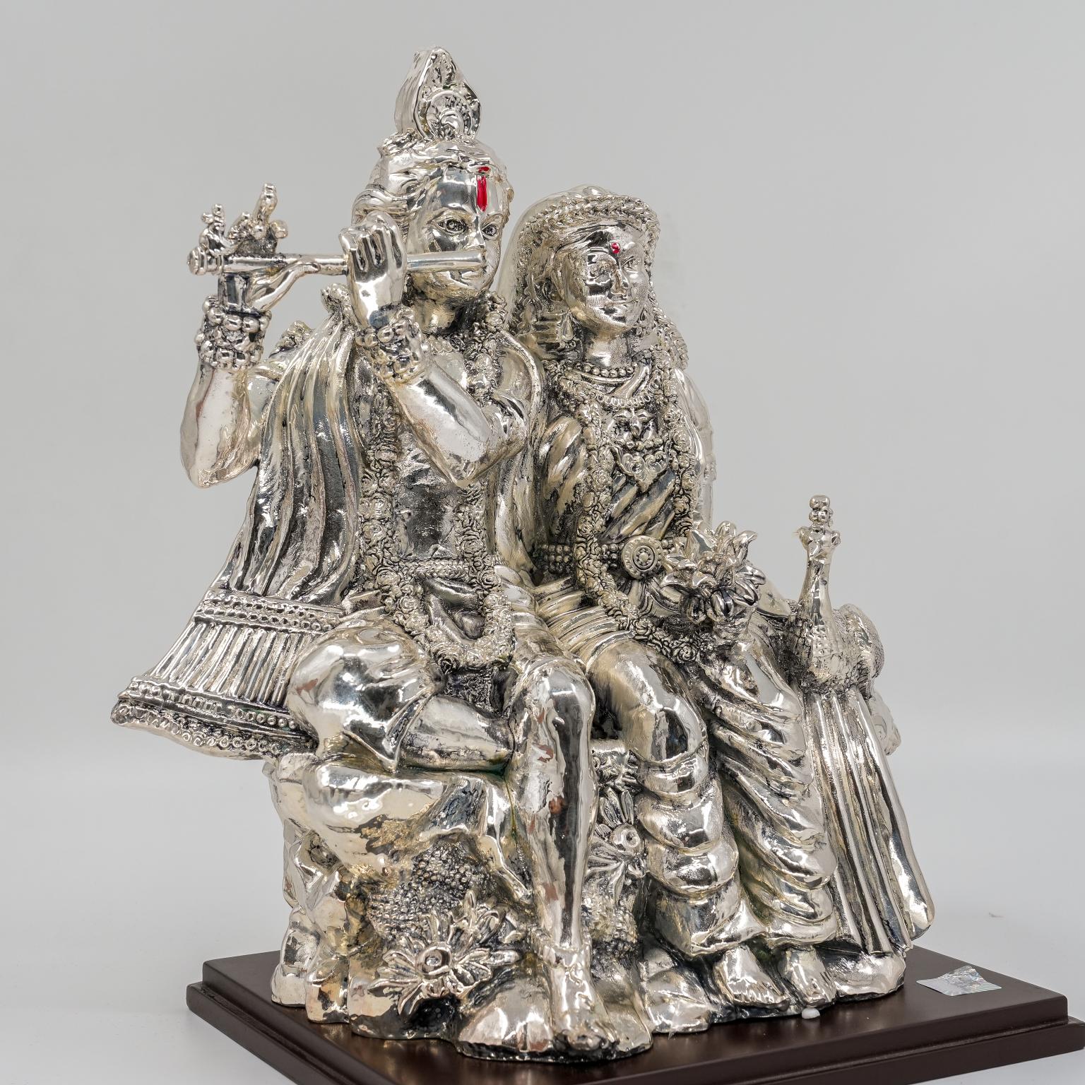 Ved Jewellers - Silver Radha Krishna Idol