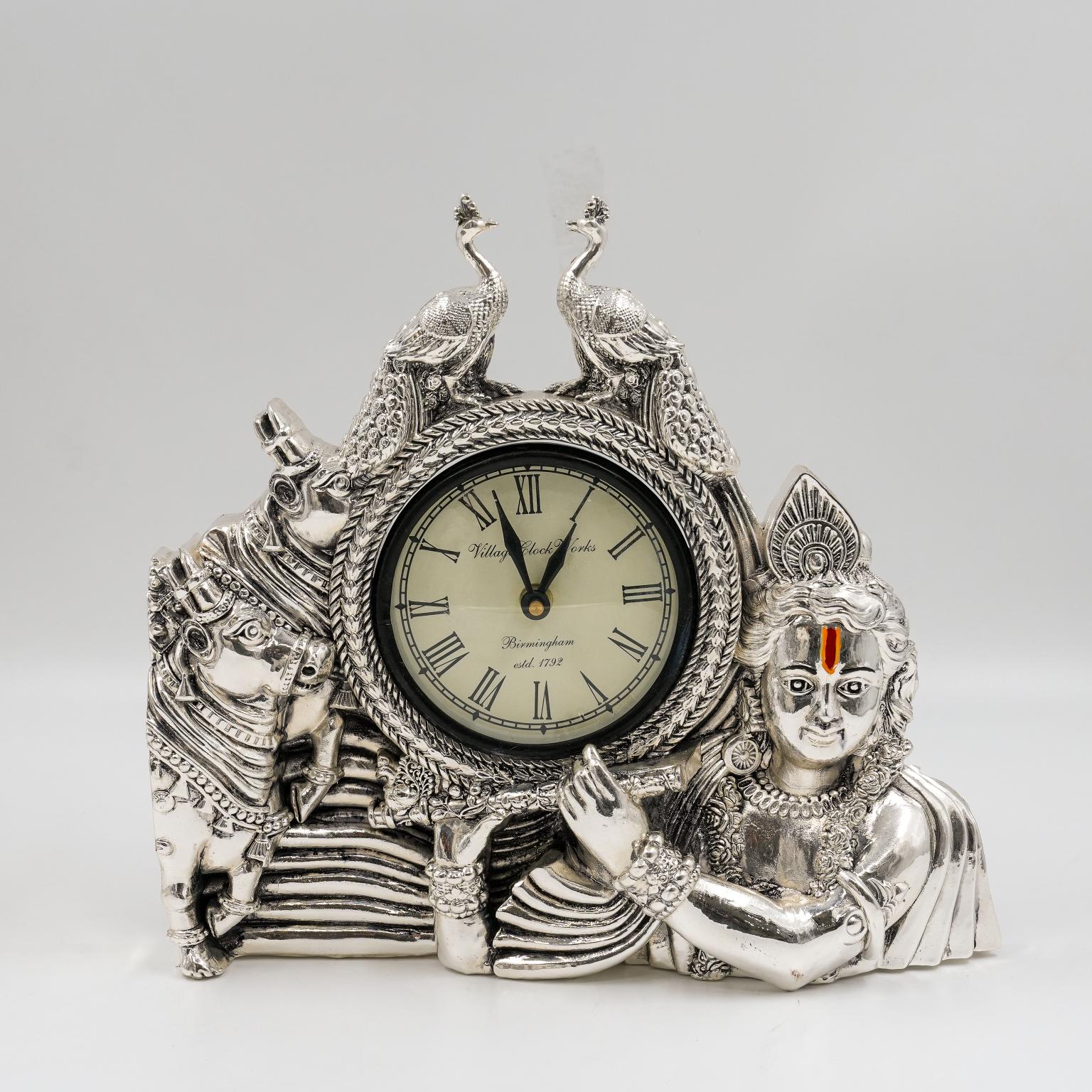 Ved Jewellers - Silver Krishna Clock