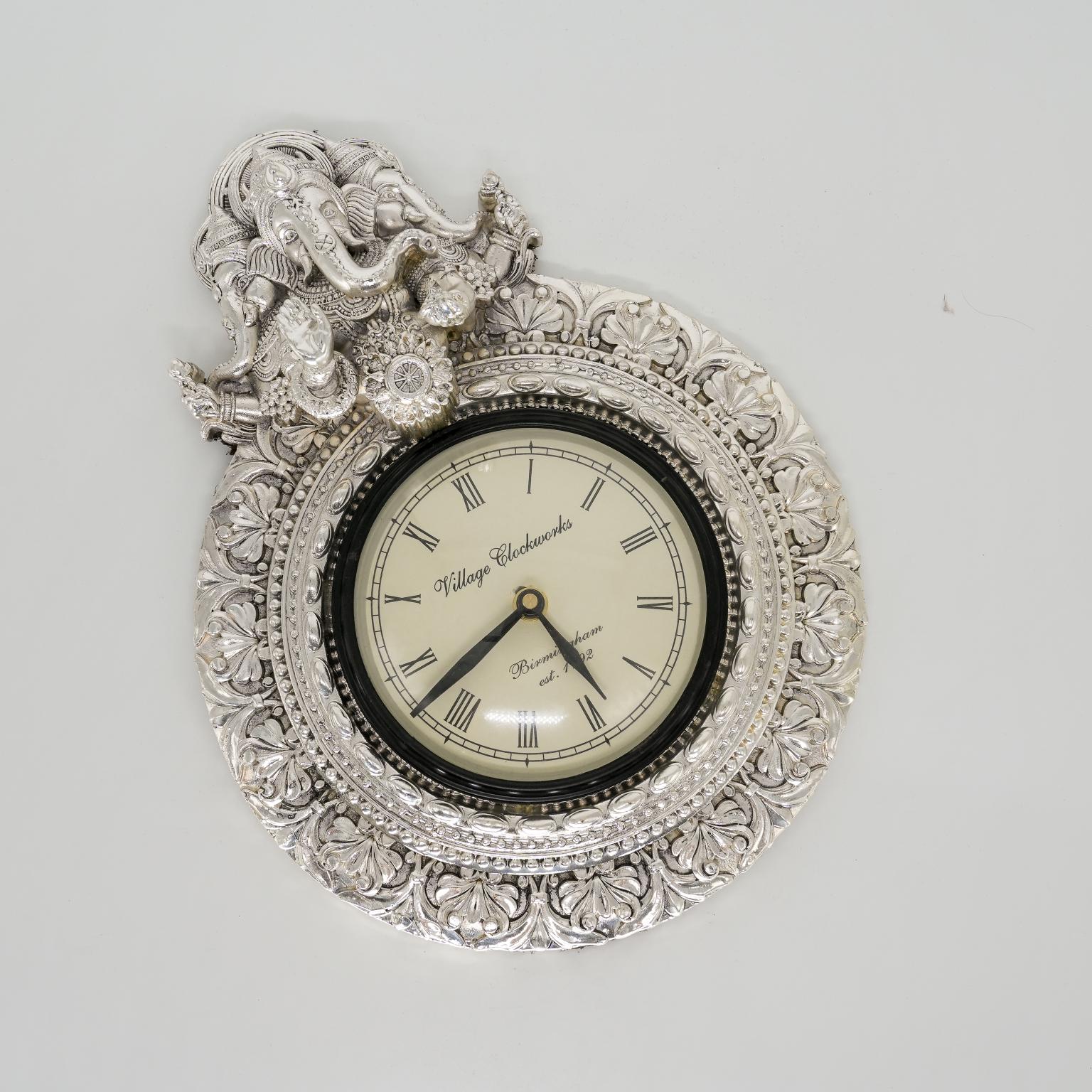 Ved Jewellers - Silver Ganesha Clock