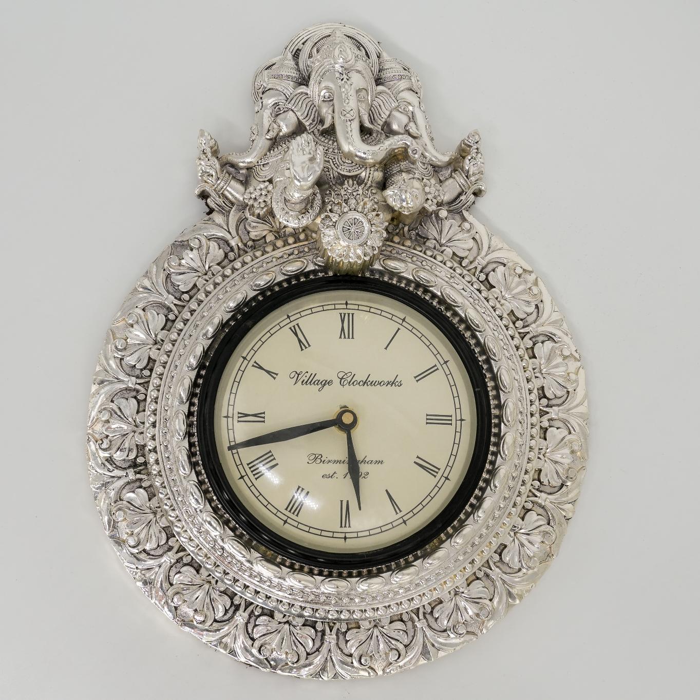 Ved Jewellers - Silver Ganesha Clock