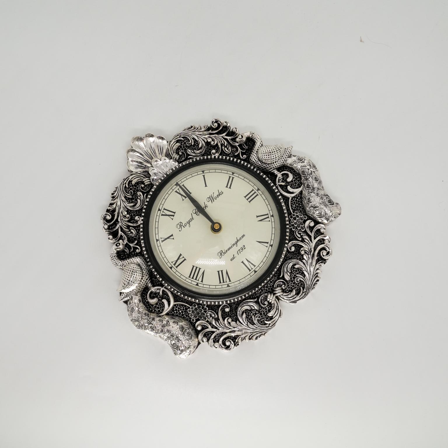 Ved Jewellers - Silver Ornate Clock