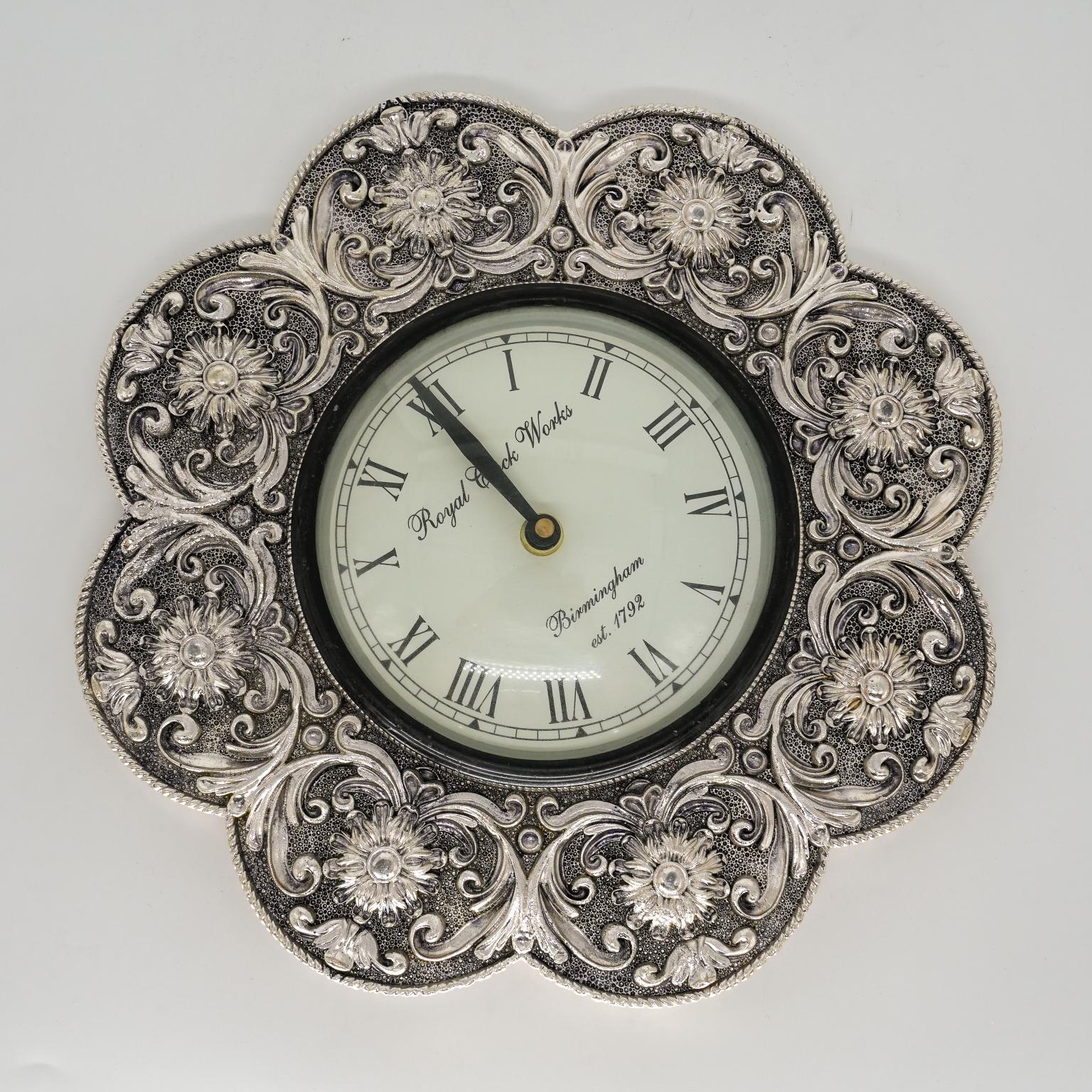 Ved Jewellers - Silver Ornate Clock