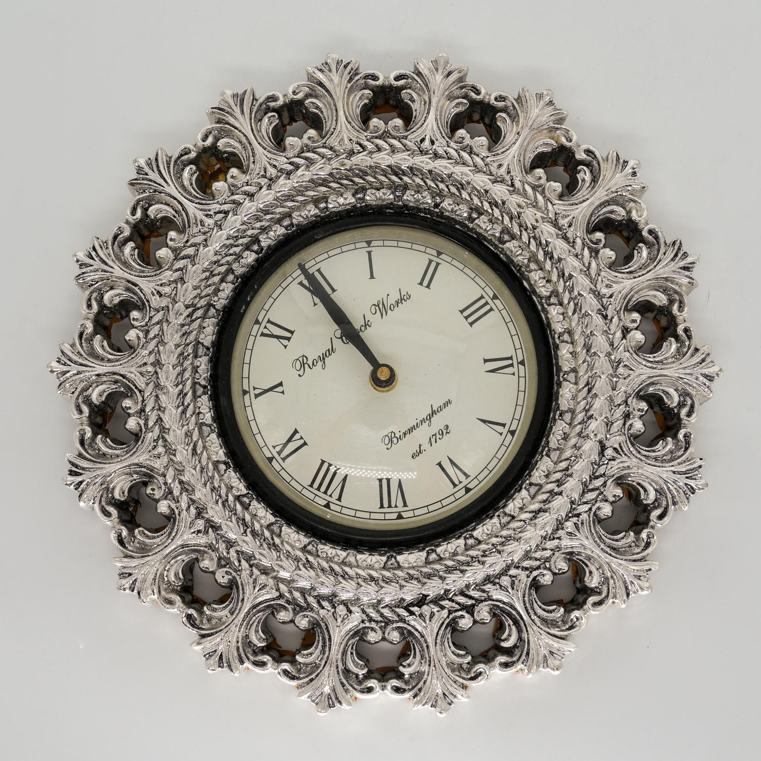 Ved Jewellers - Silver Ornate Clock