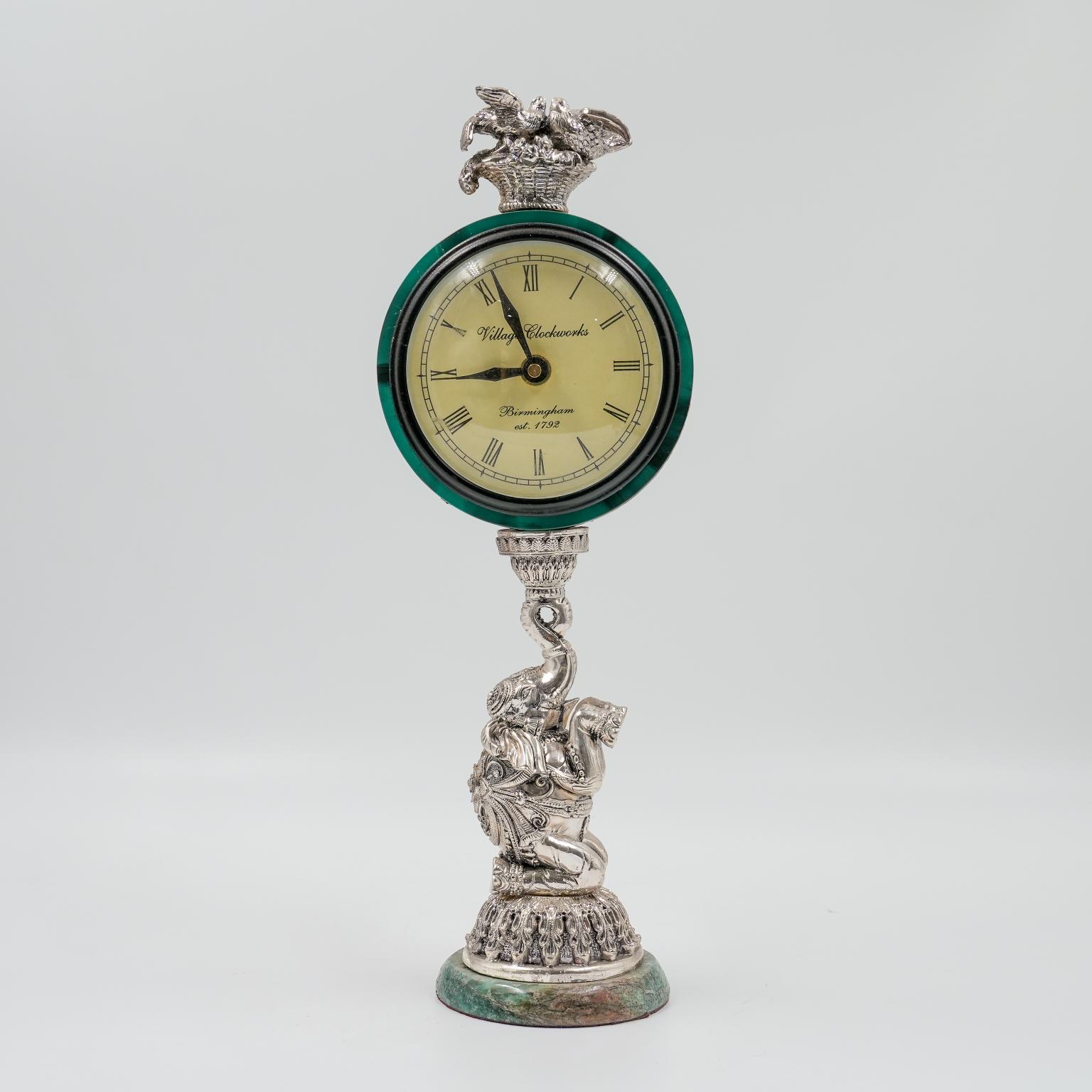 Ved Jewellers - Silver Elephant Clock