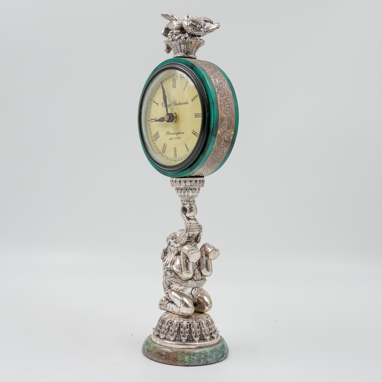 Ved Jewellers - Silver Elephant Clock