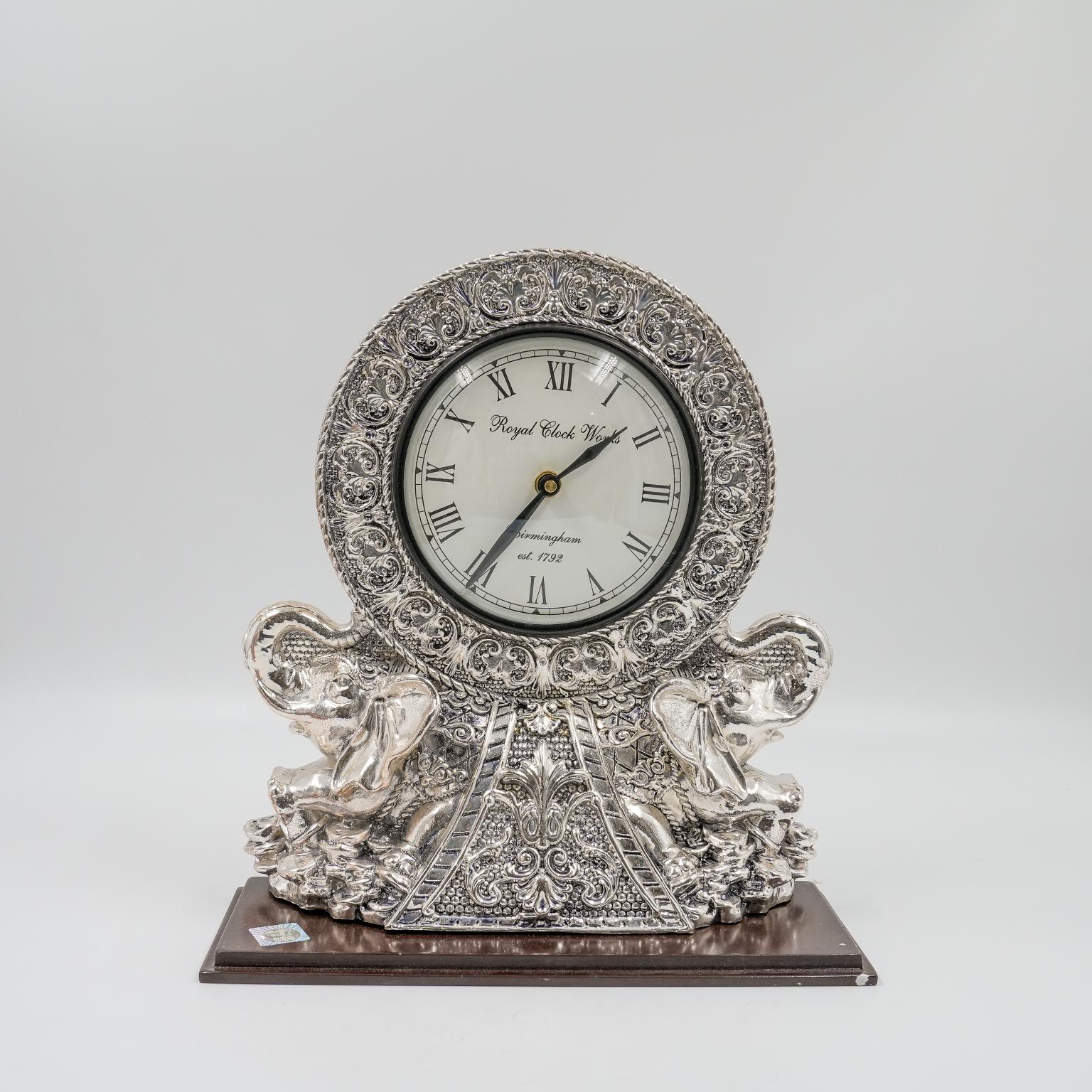 Ved Jewellers - Silver Elephant Clock