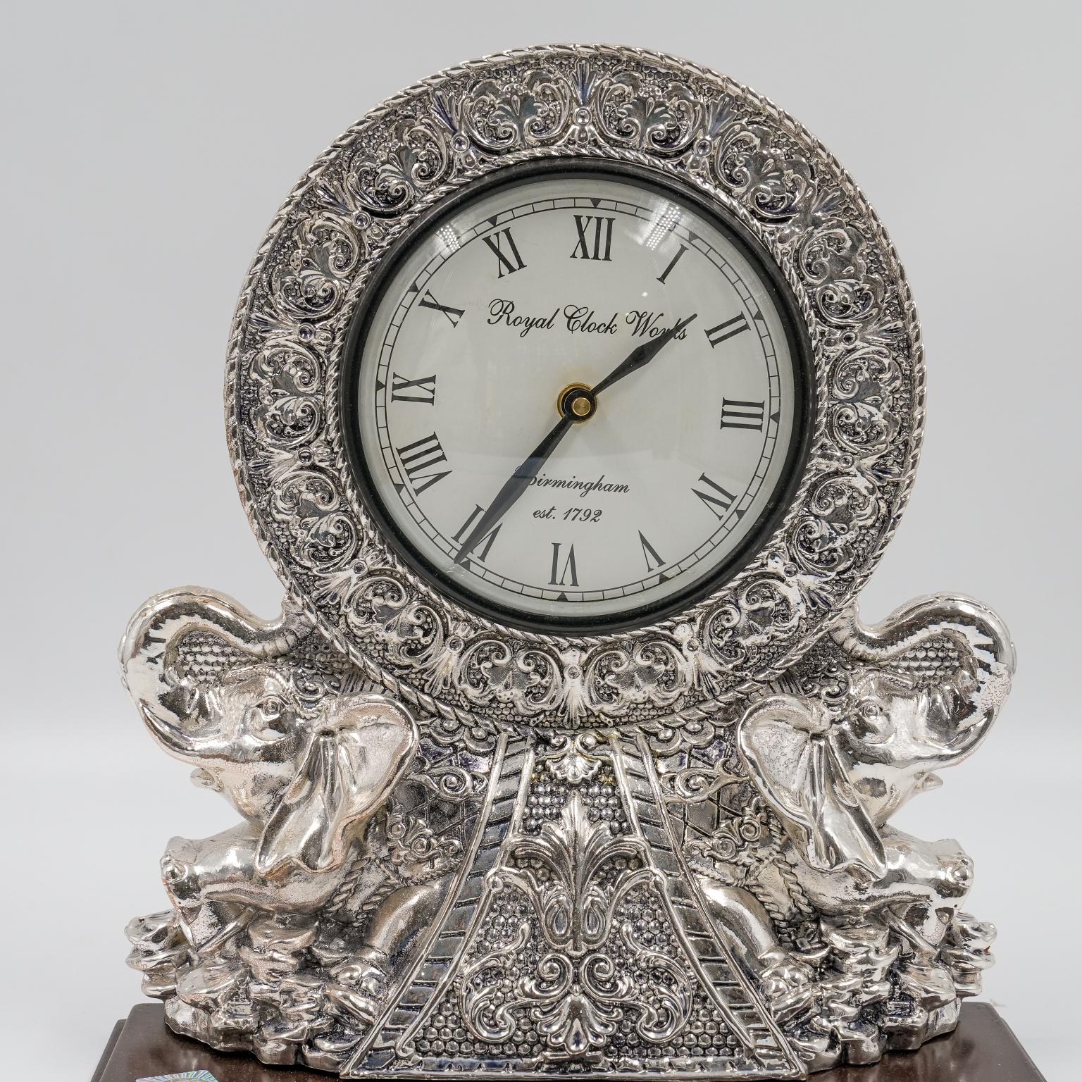 Ved Jewellers - Silver Elephant Clock