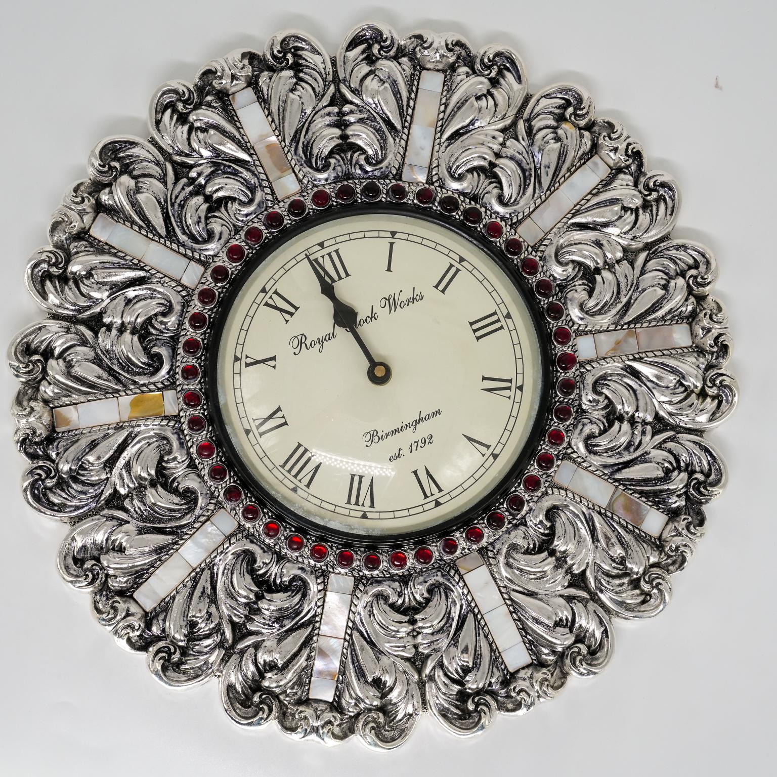 Ved Jewellers - Silver Ornate Clock