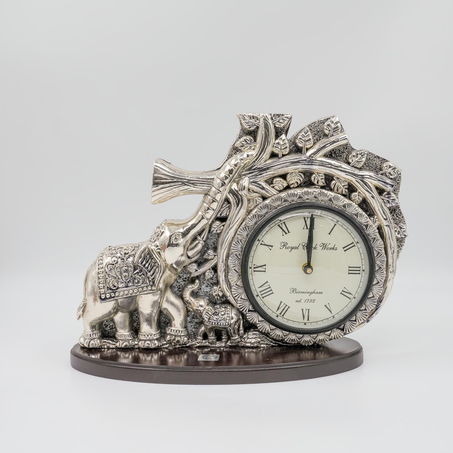 Ved Jewellers - Silver Elephant Clock