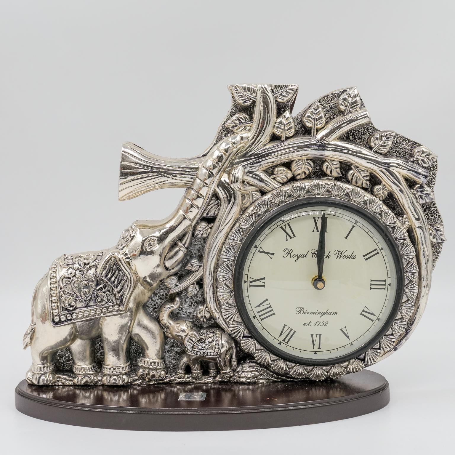 Ved Jewellers - Silver Elephant Clock