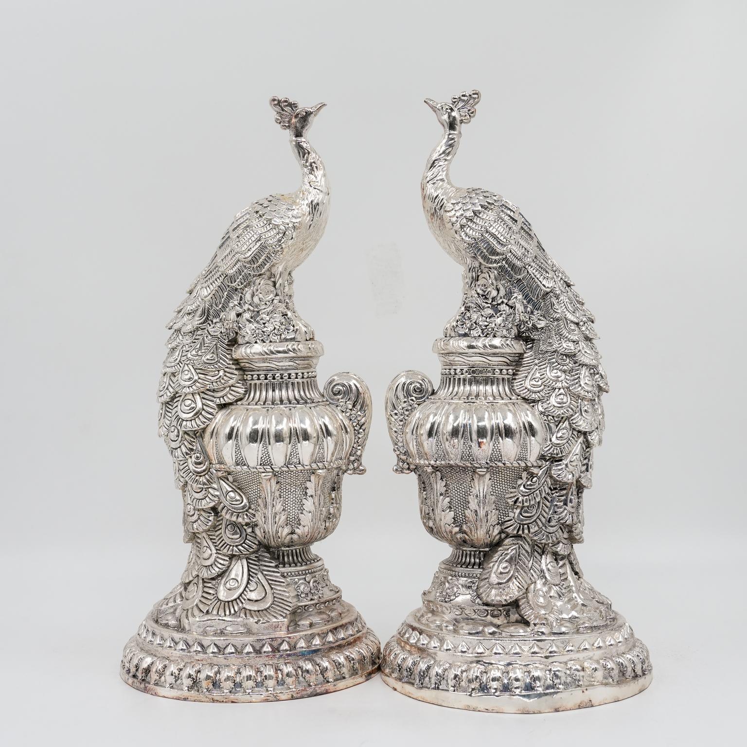 Ved Jewellers - Silver Peacock Urli