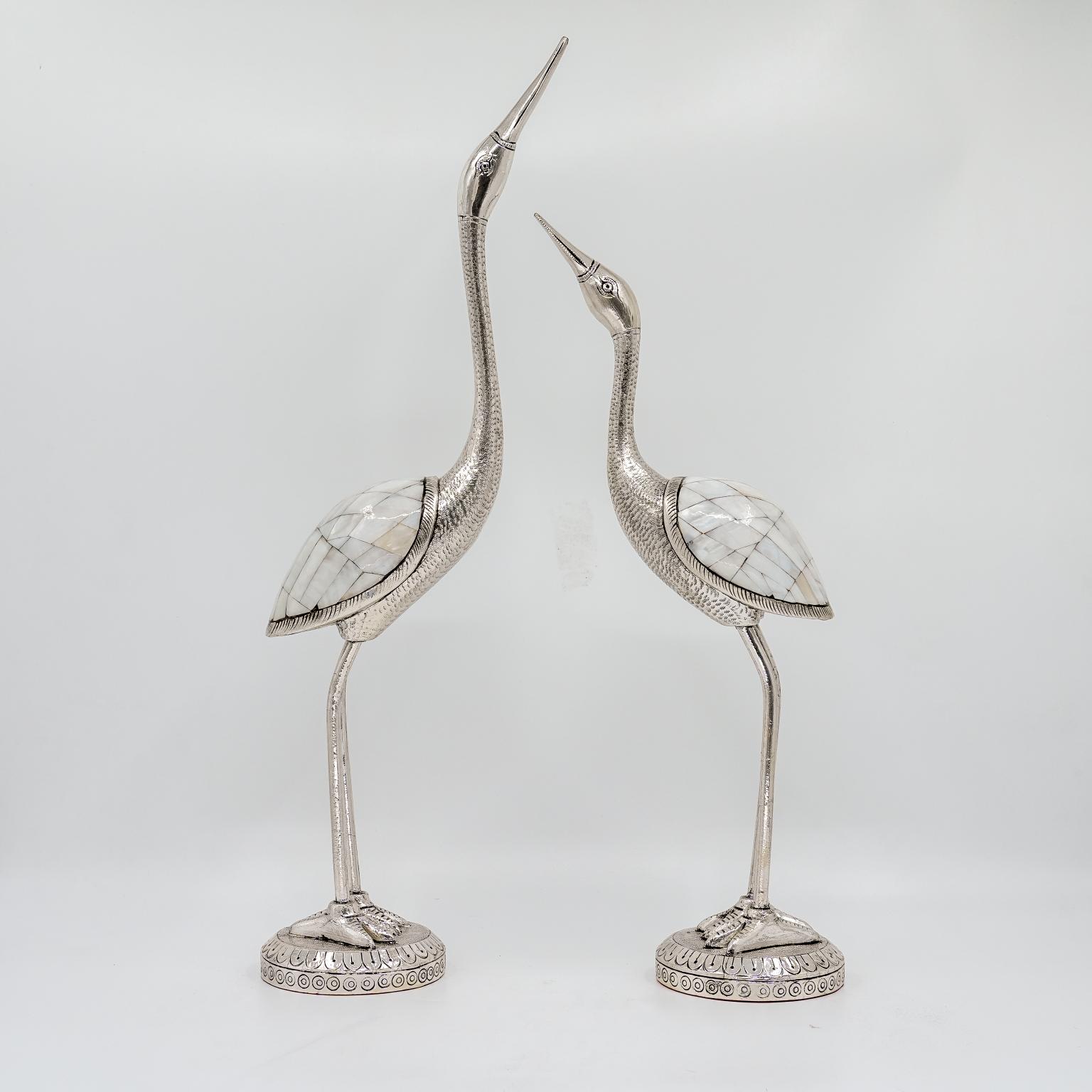Ved Jewellers - Silver Crane Showpiece