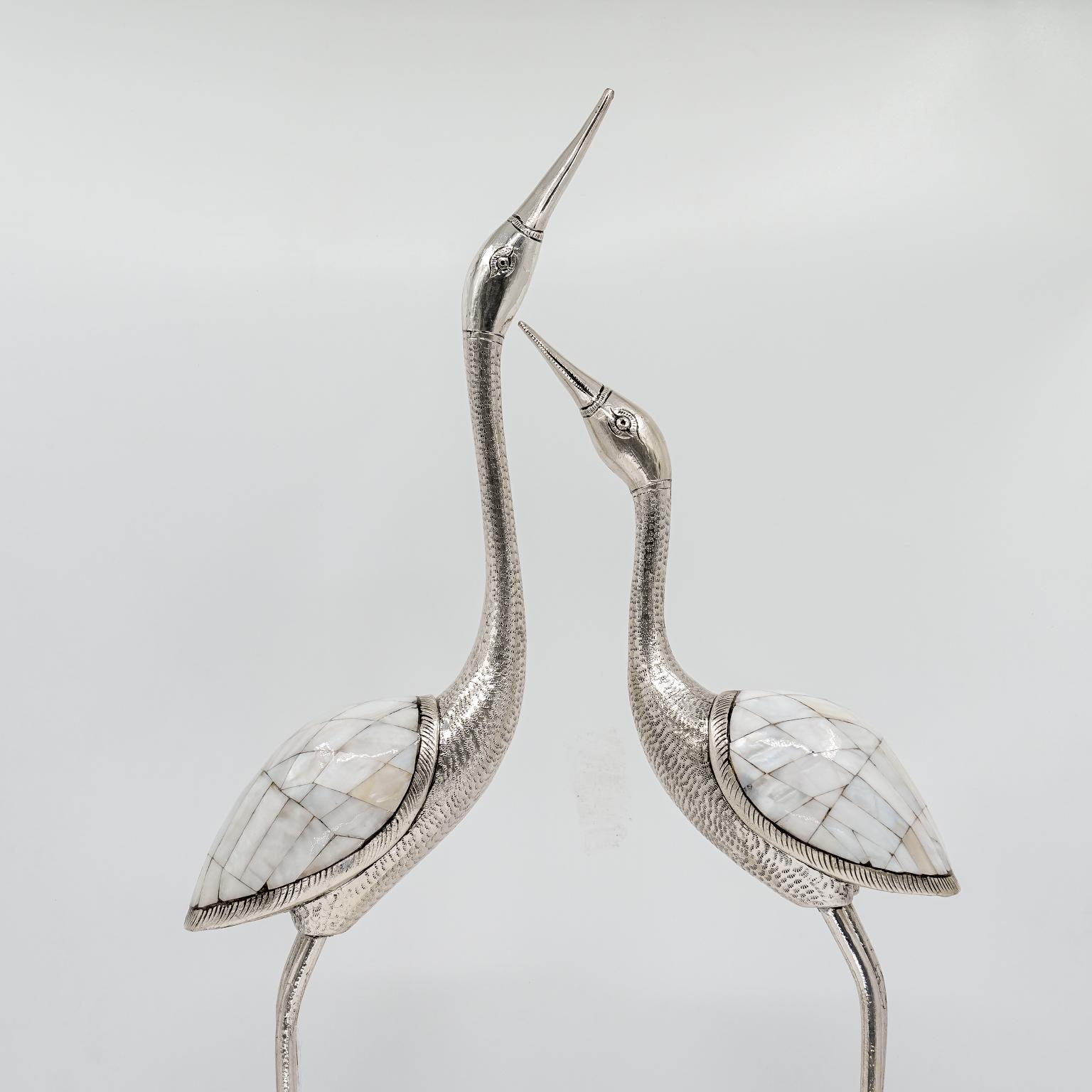 Ved Jewellers - Silver Crane Showpiece