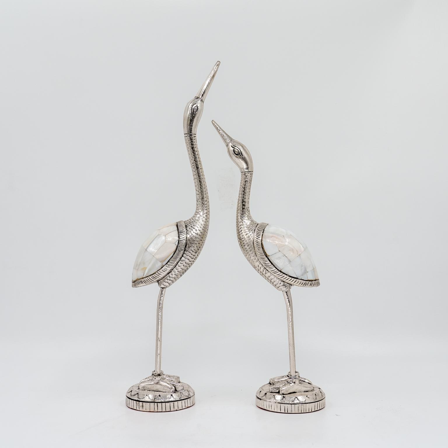 Ved Jewellers - Silver Crane Showpiece