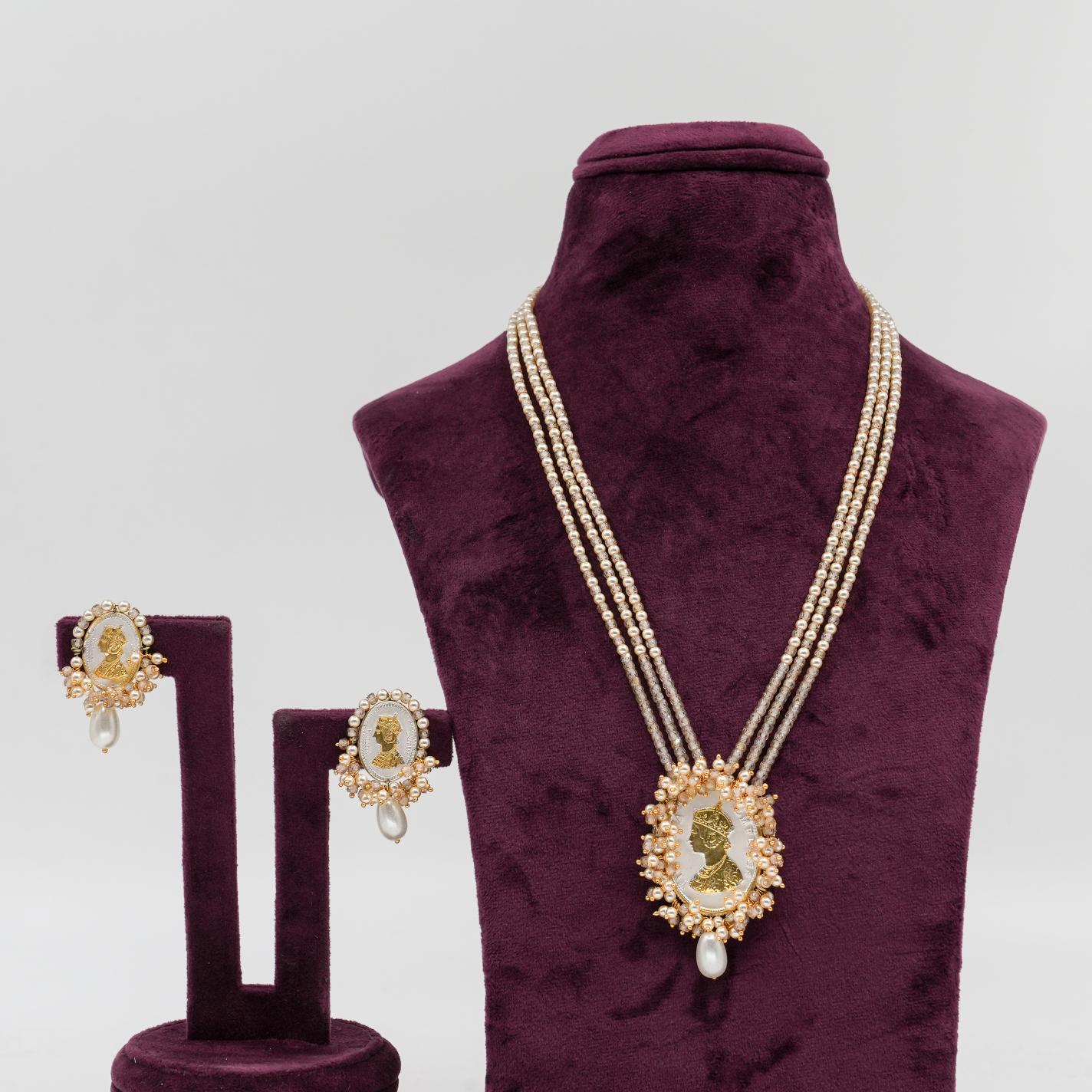 Ved Jewellers - Pearl Coin Necklace Set