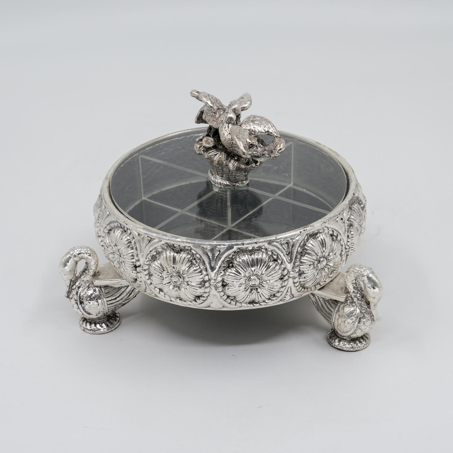Ved Jewellers - Silver Swan Dryfruit Box
