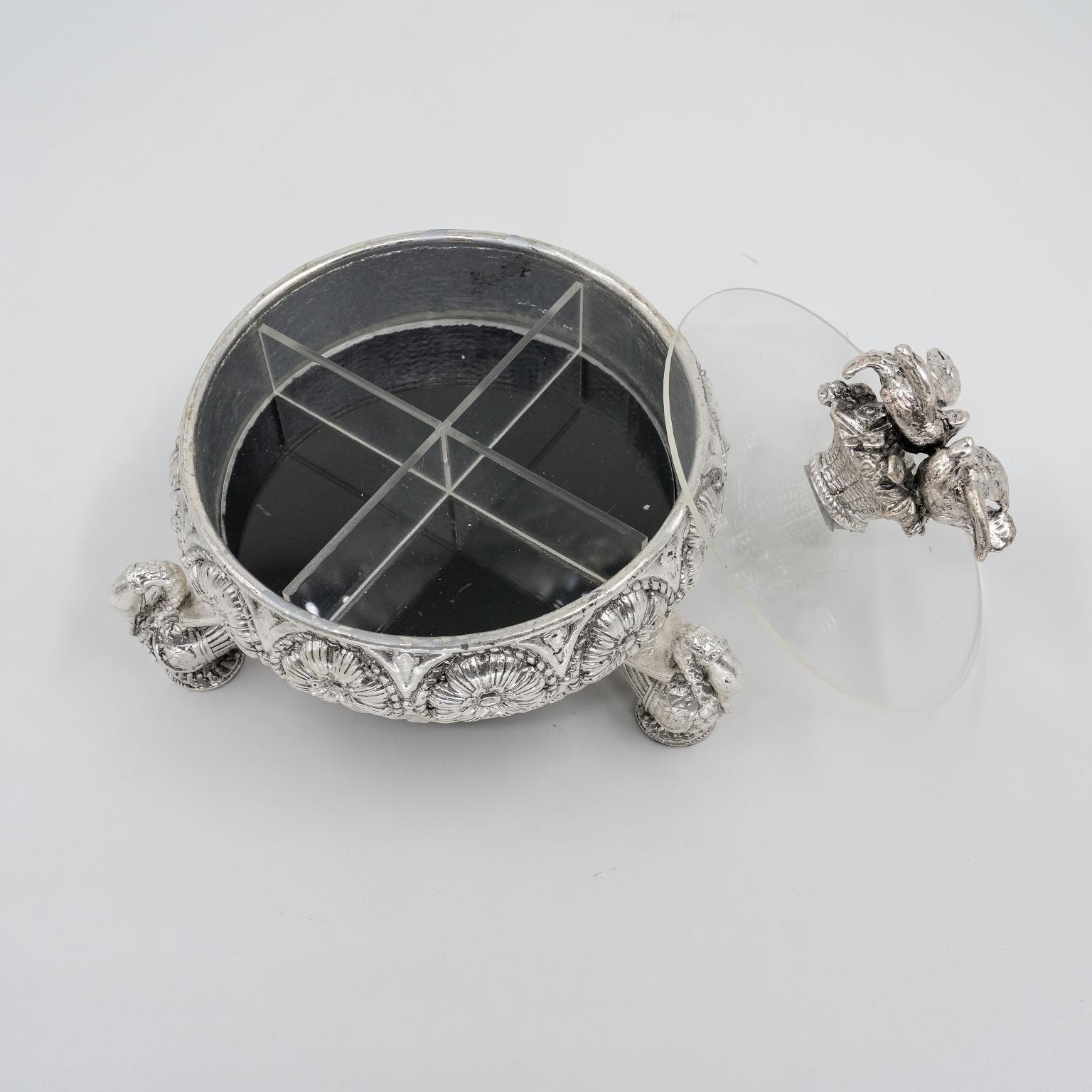 Ved Jewellers - Silver Swan Dryfruit Box