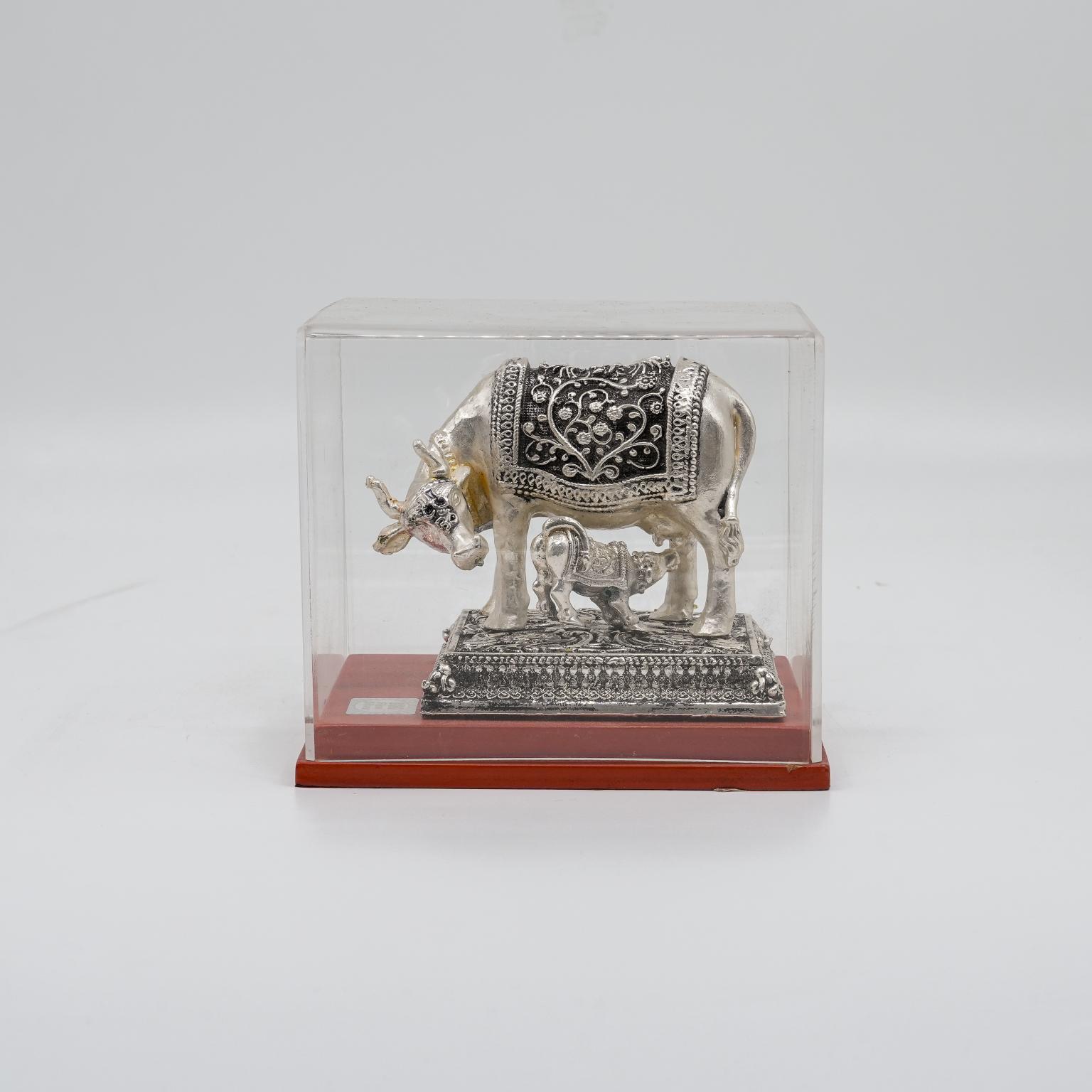 Ved Jewellers - Silver Cow Showpiece