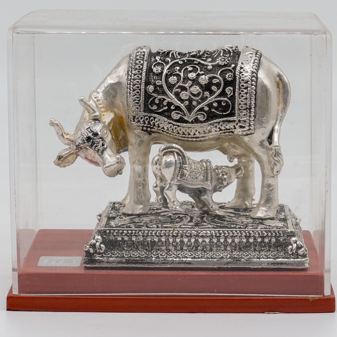 Ved Jewellers - Silver Cow Showpiece