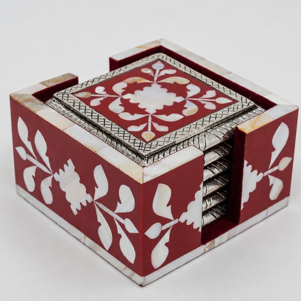 Ved Jewellers - Red Coaster Set