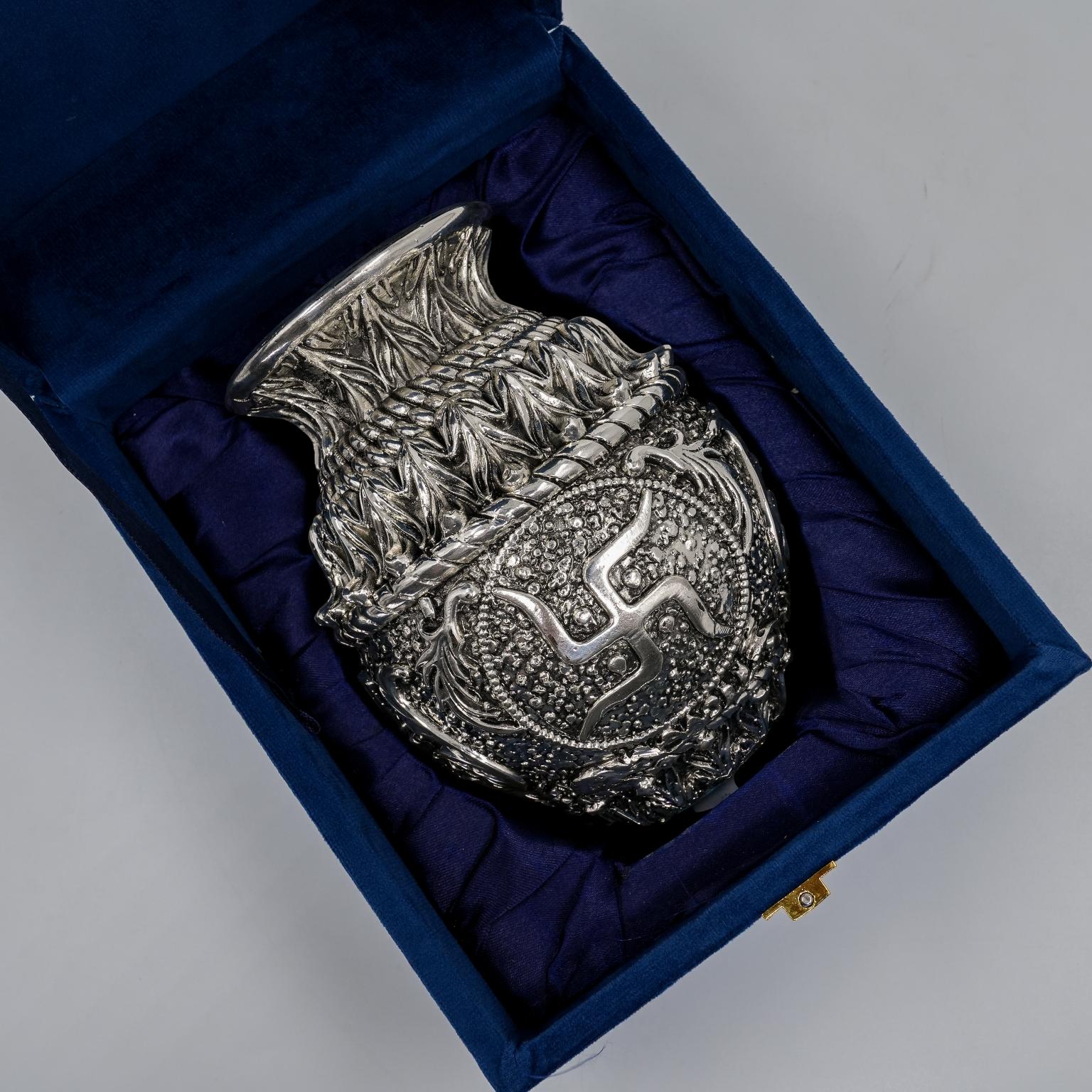 Ved Jewellers - Silver Swastika Kalash