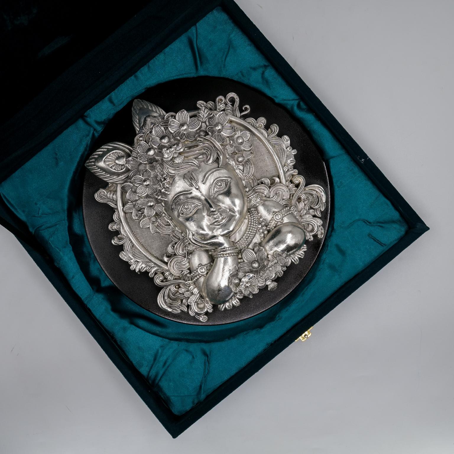 Ved Jewellers - Silver Krishna Face Gola