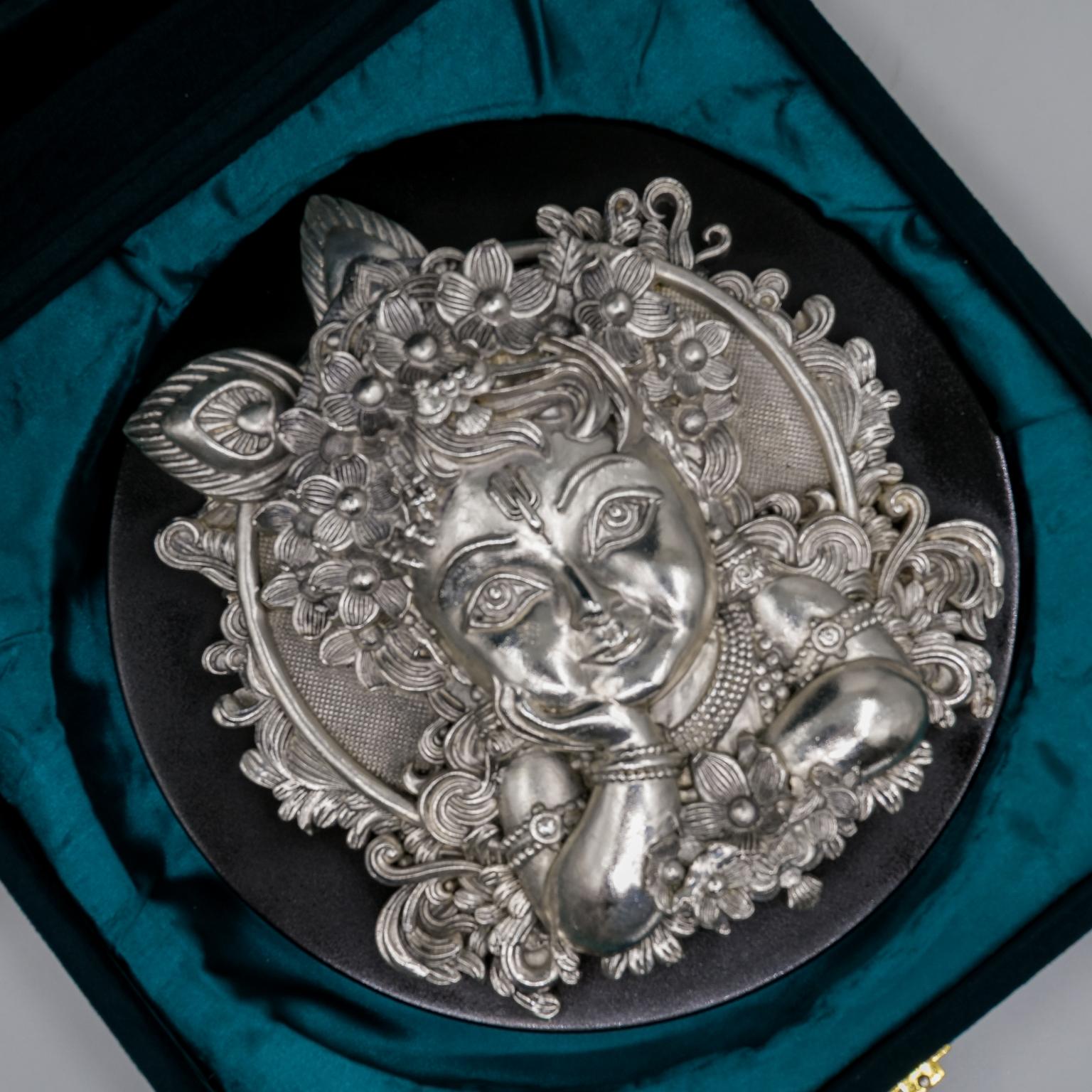 Ved Jewellers - Silver Krishna Face Gola