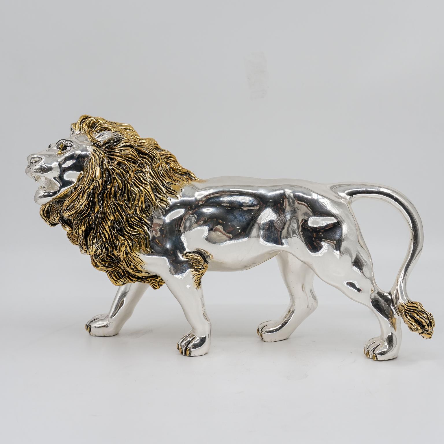 Ved Jewellers - Silver Lion Showpiece
