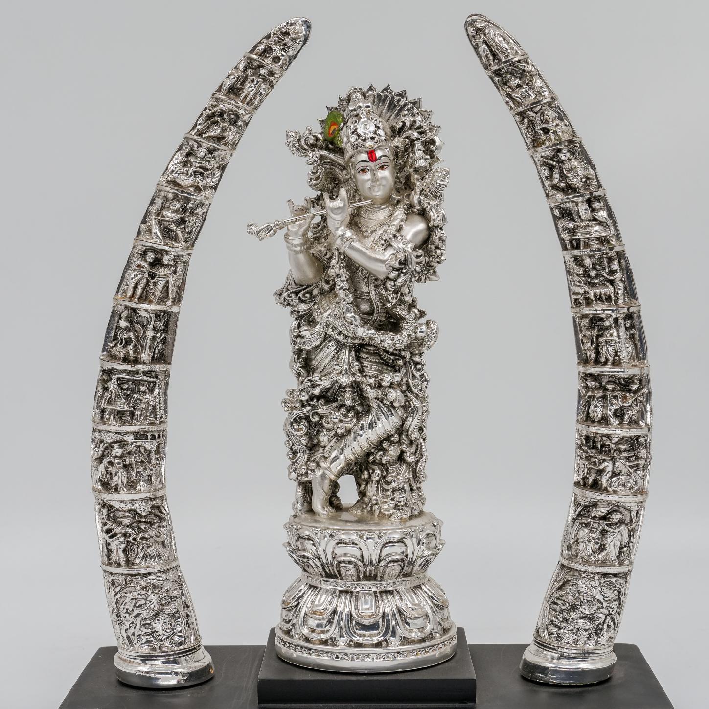Ved Jewellers - Silver Krishna Idol