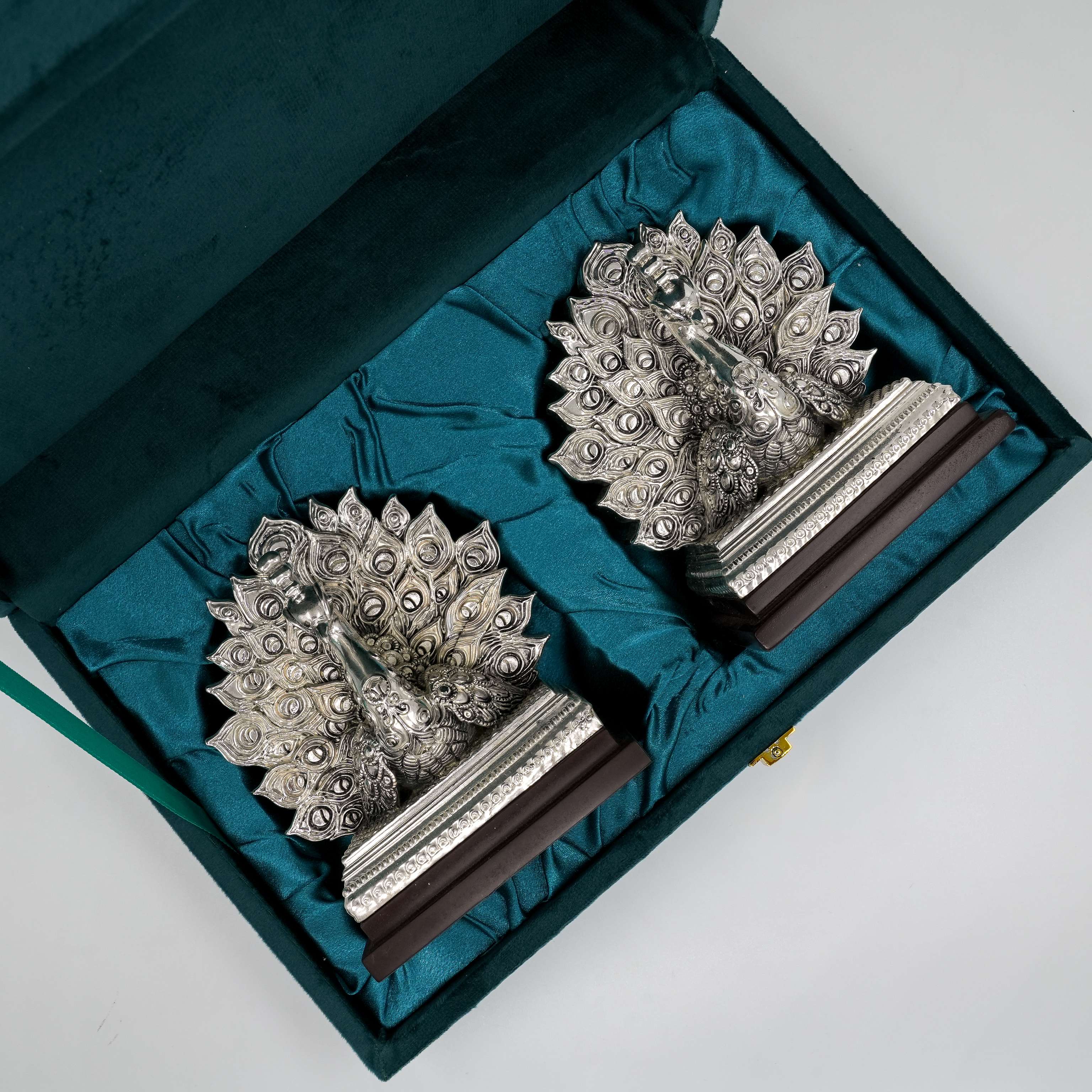 Ved Jewellers - Silver Peacock Stand