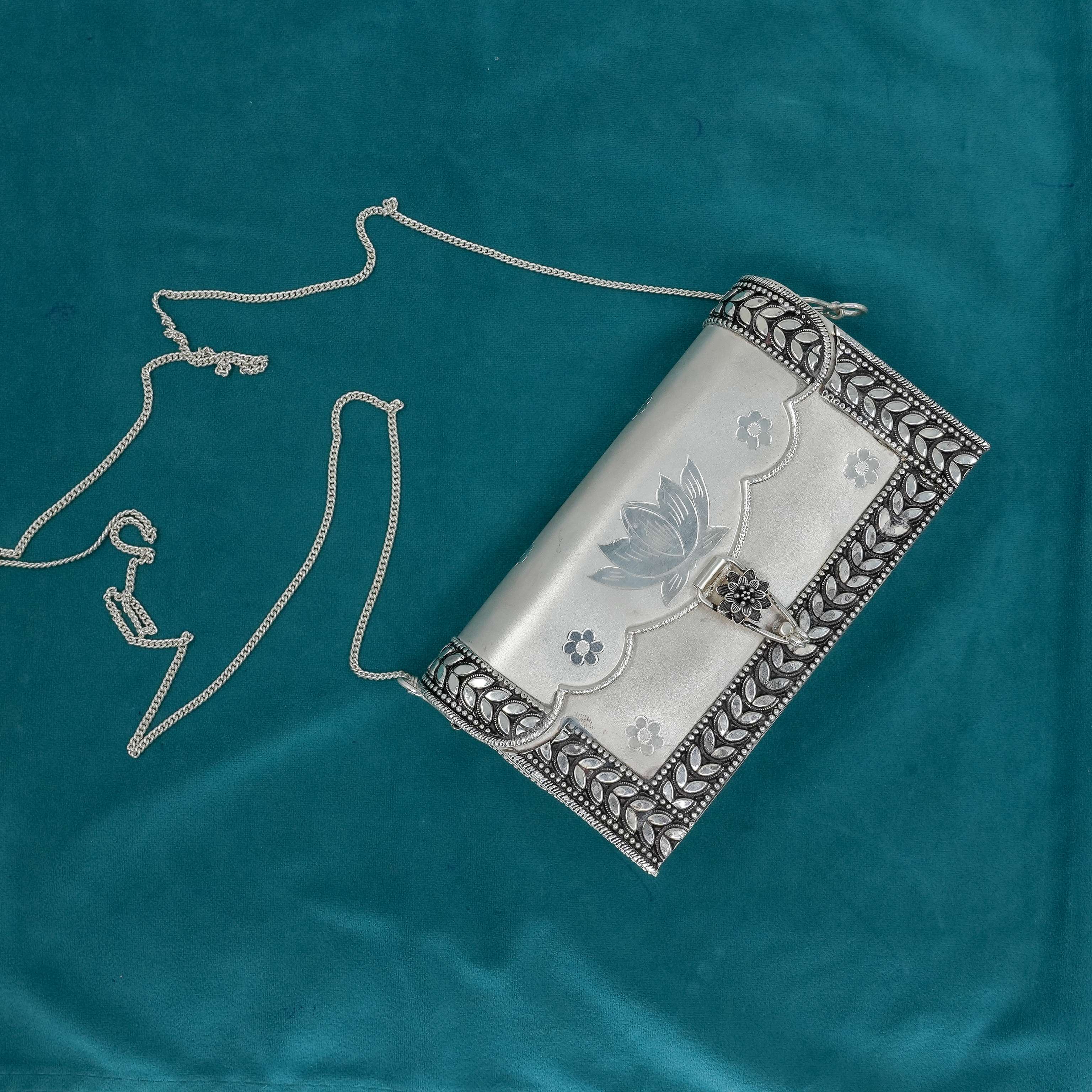 Ved Jewellers - Silver Lotus Clutch